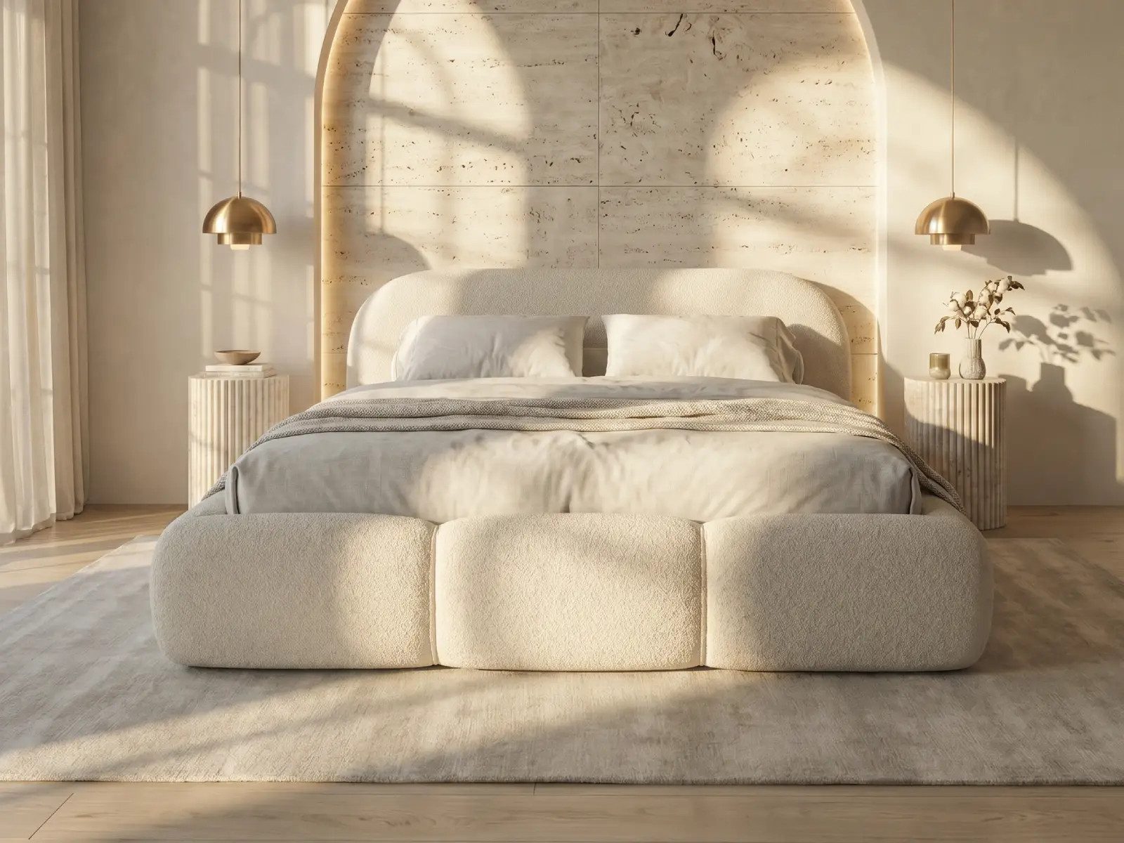 yourhouse24 Polsterbett Designer OHIO SLIM mit Stauraum, Cloud Bed im Chunky-Look, Voluminöses Chunky-Design mit weichen Kanten