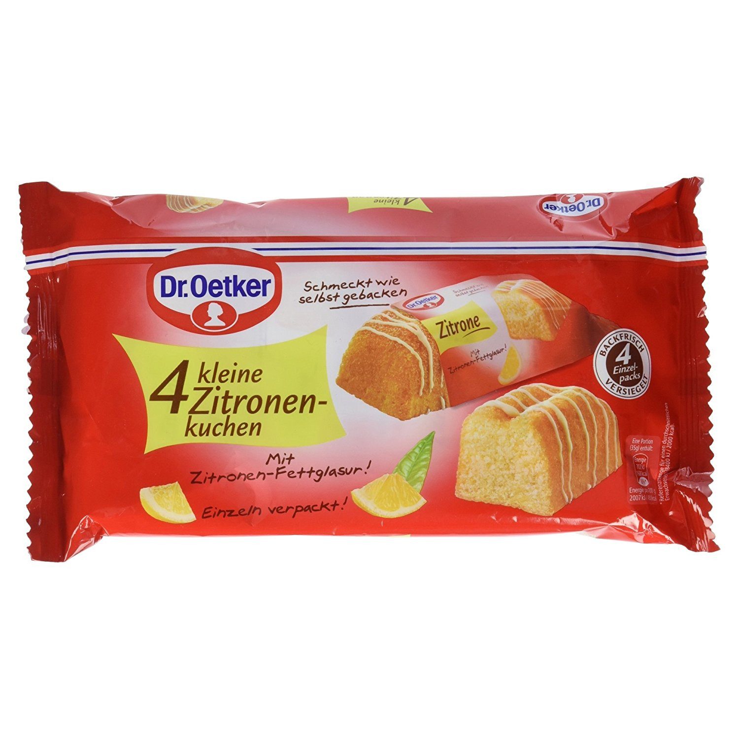 Dr. Oetker Küchenhelfer Kuchen, Dr. Oetker Zitronenkuchen fertig gebacken mit Zitronenfettglasur 140g