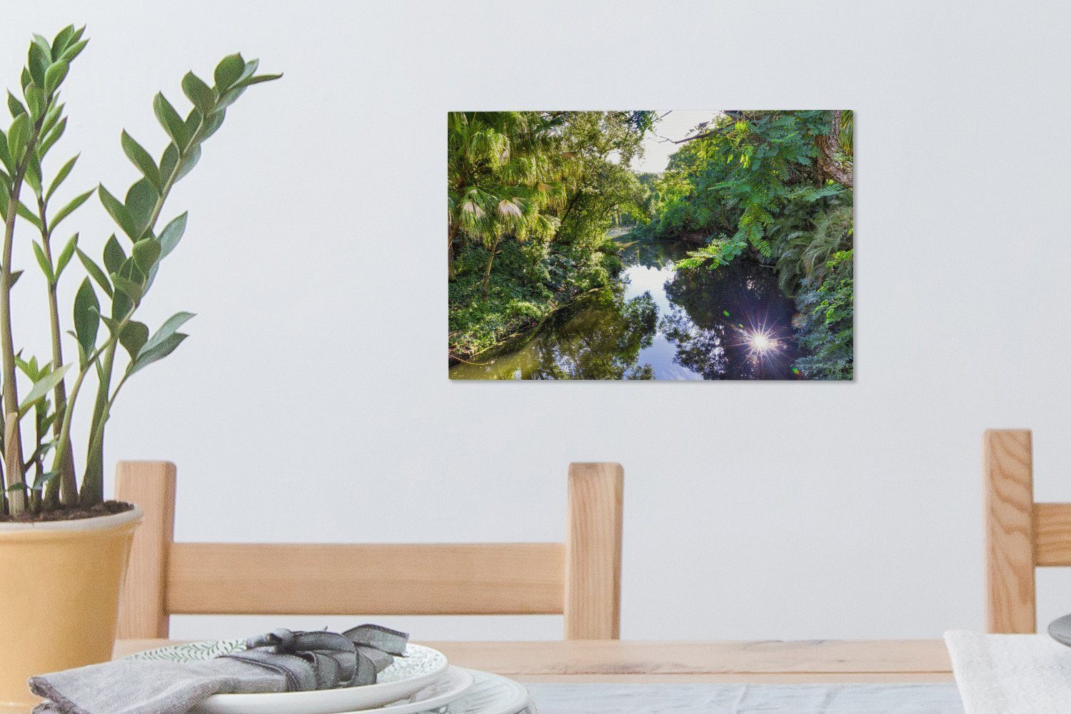 Leinwandbild Wanddeko, 30x20 Aufhängefertig, Ein OneMillionCanvasses® Everglades, St), Wandbild (1 im Nationalpark Leinwandbilder, nordamerikanischen cm Fluss