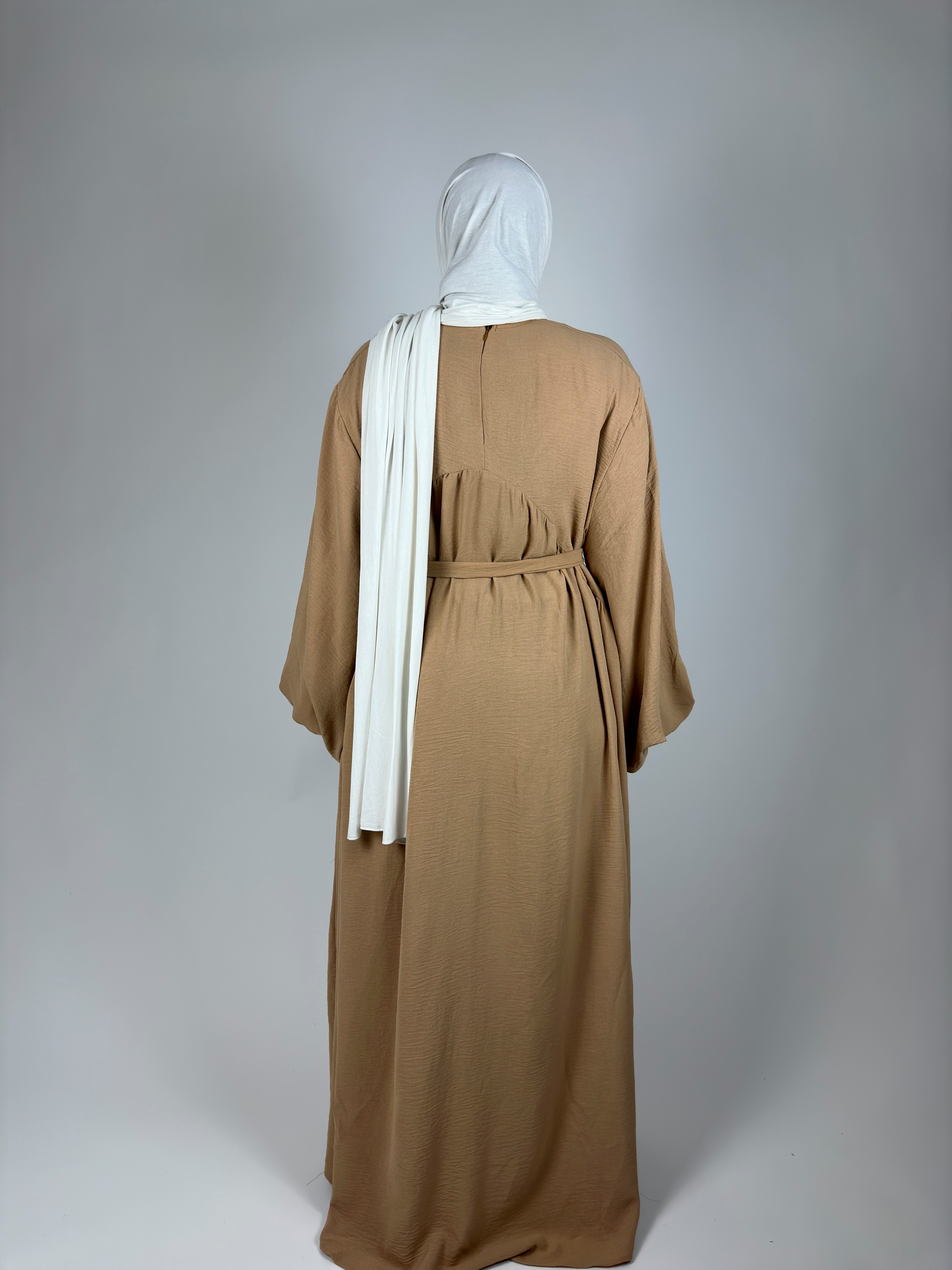 Nour Maxikleid Kleidung Abaya Islamische caramel Islam Kaftan Aymasal Ballonkleid Gebetskleidung