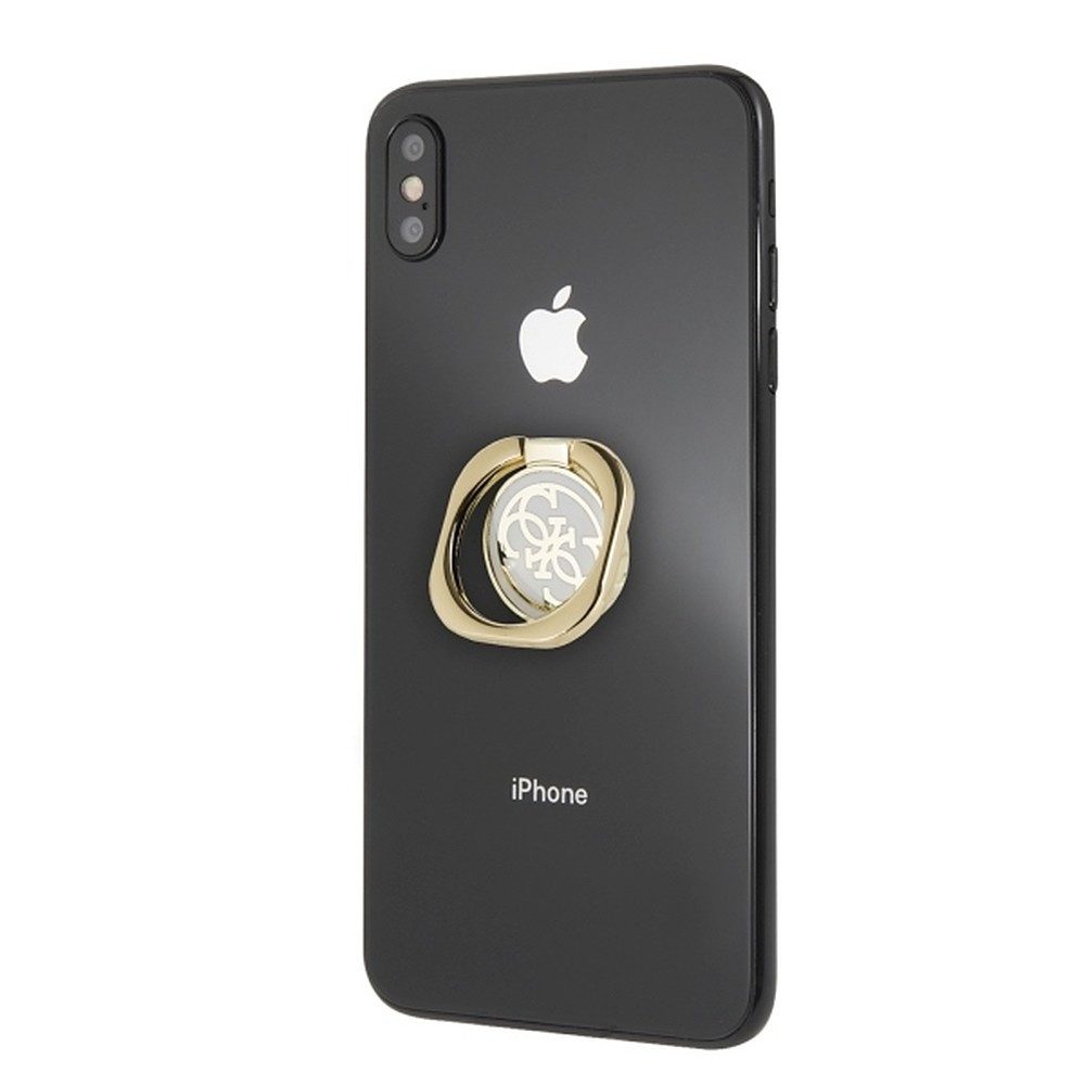 Guess Fingerhalter Smartphone-Ringhalter Fingerhalter, (Spar-Set, 1-tlg., Fingerhalter & Ständer, 360° drehbar, Metall)