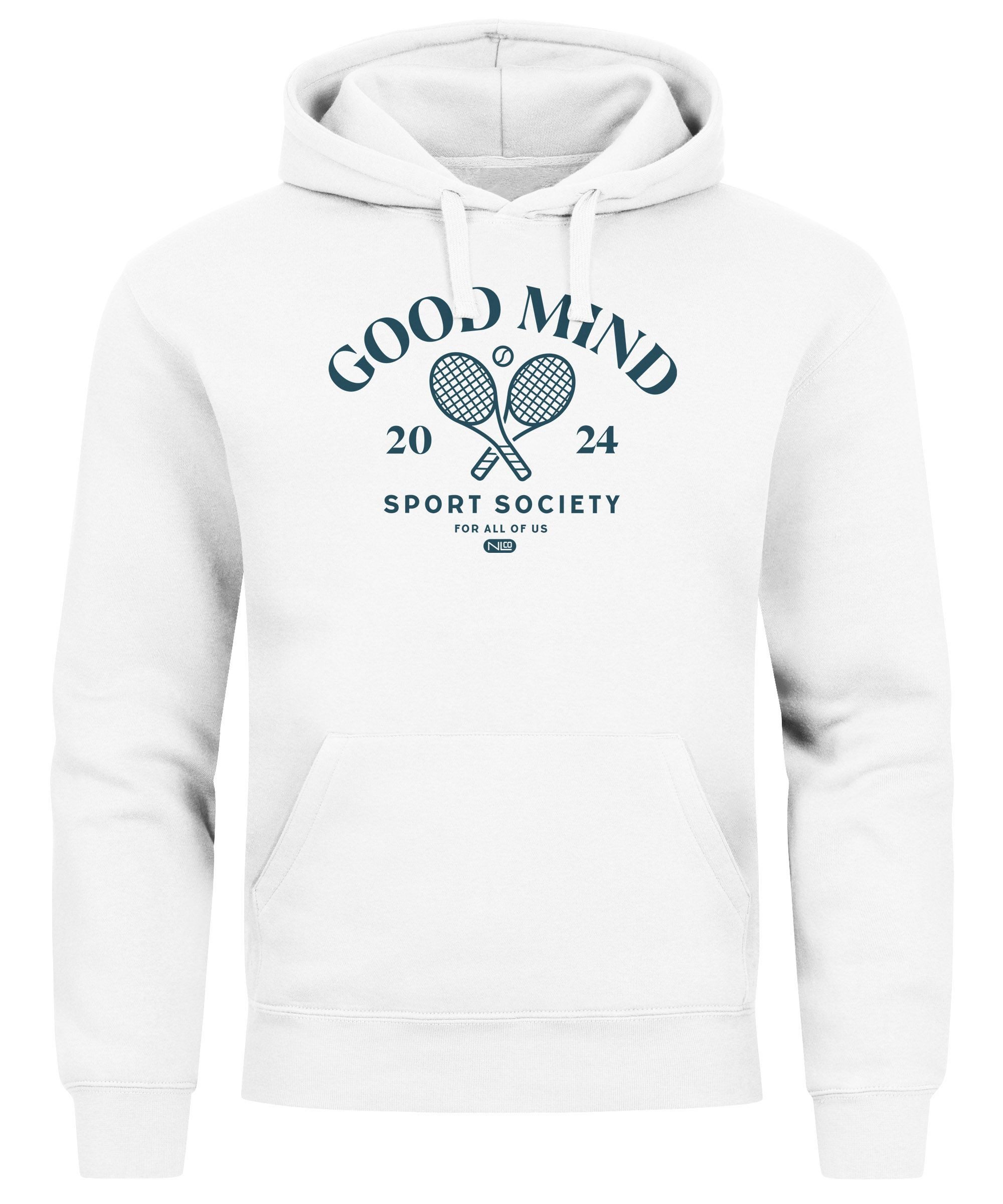 Neverless Hoodie Hoodie Herren Sport Tennis Grafik Good Mind Sport Society Retro