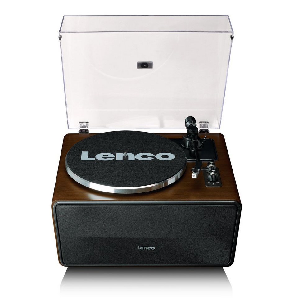 Lenco LS-470WA Plattenspieler (Riemenantrieb, Bluetooth, HiFi-  Plattenspieler Set, 80W Lautsprecher, Bluetooth, 33/45 RPM)