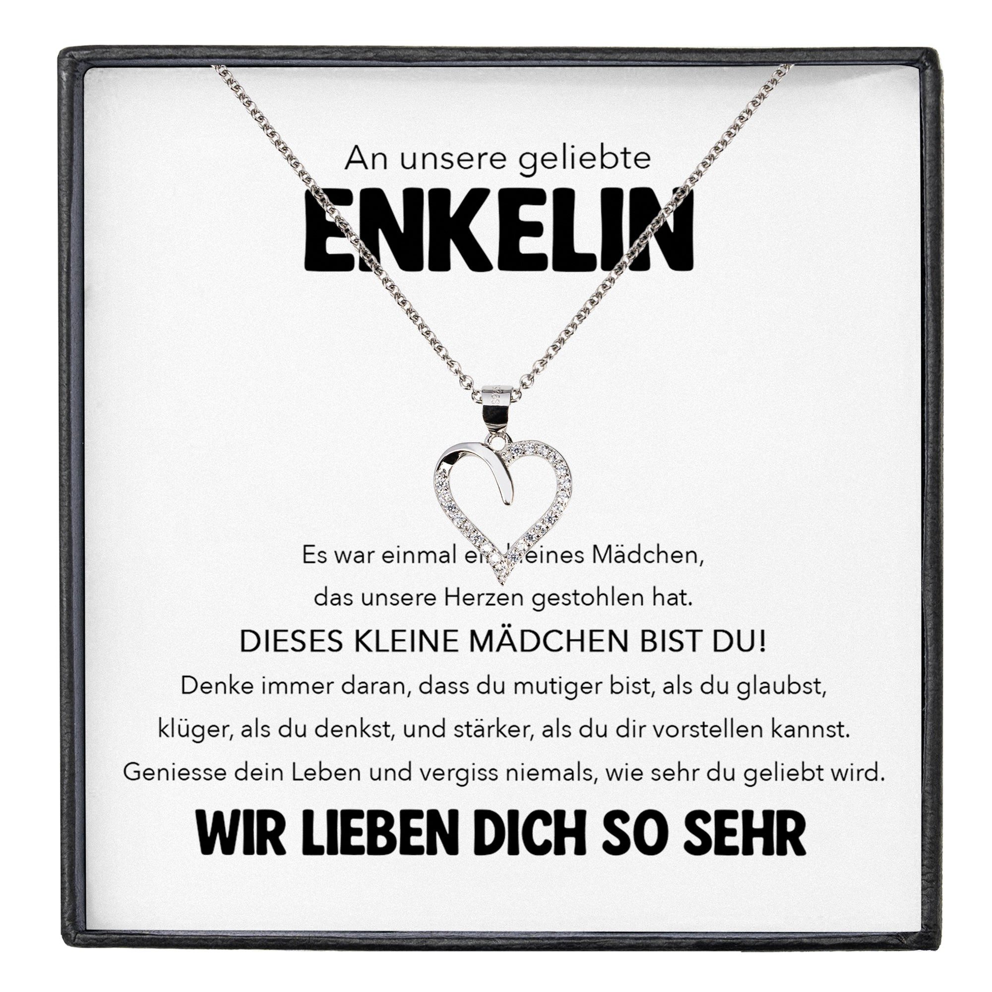 Schmuckset Unsere Enkelin Geschenk von Oma Opa Herz Halskette Mädchen Frauen