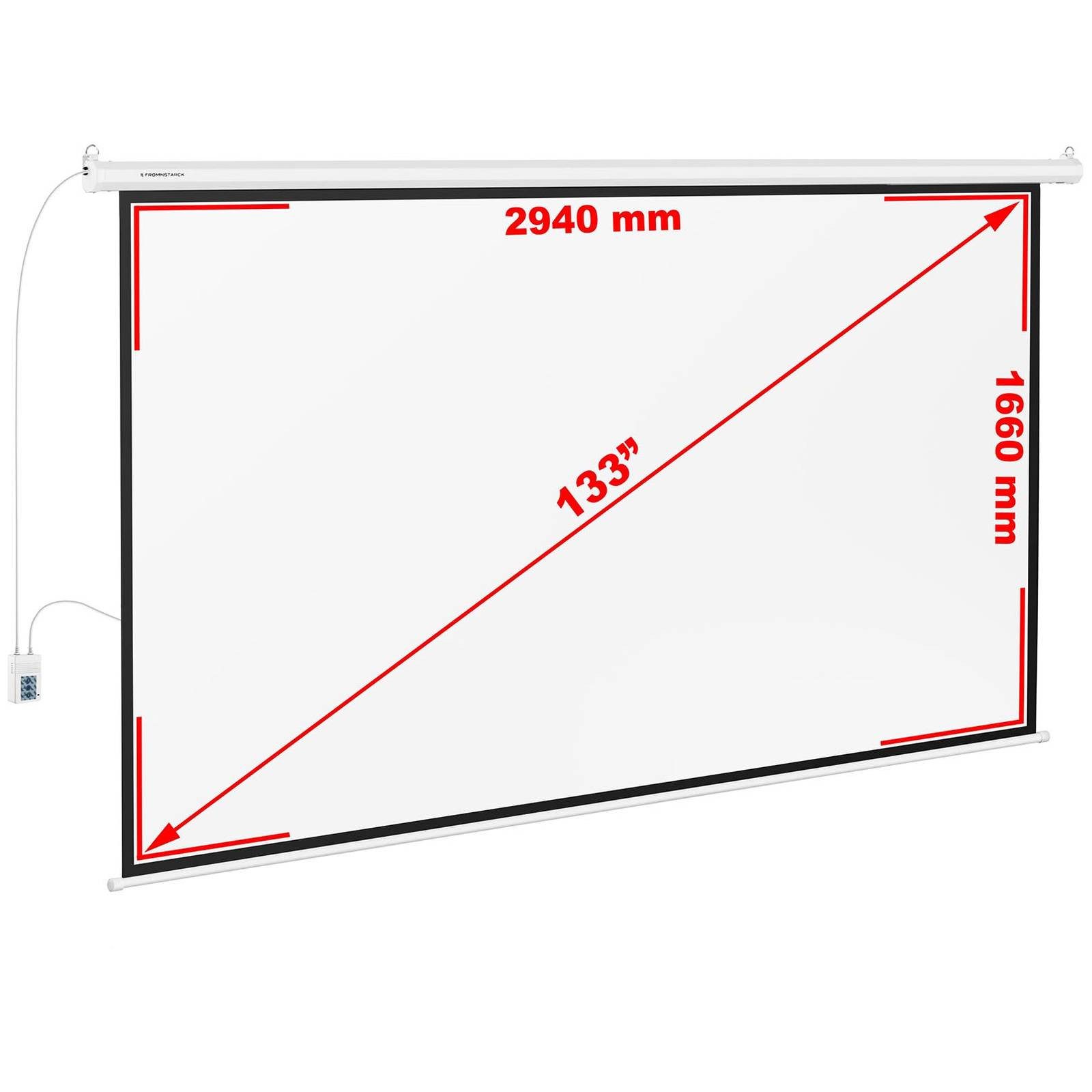 Fromm&Starck 133" Heimkino Motorleinwand Beamer Fernbedienung 302 x 201 cm 16:9 Pull-Up-Leinwand