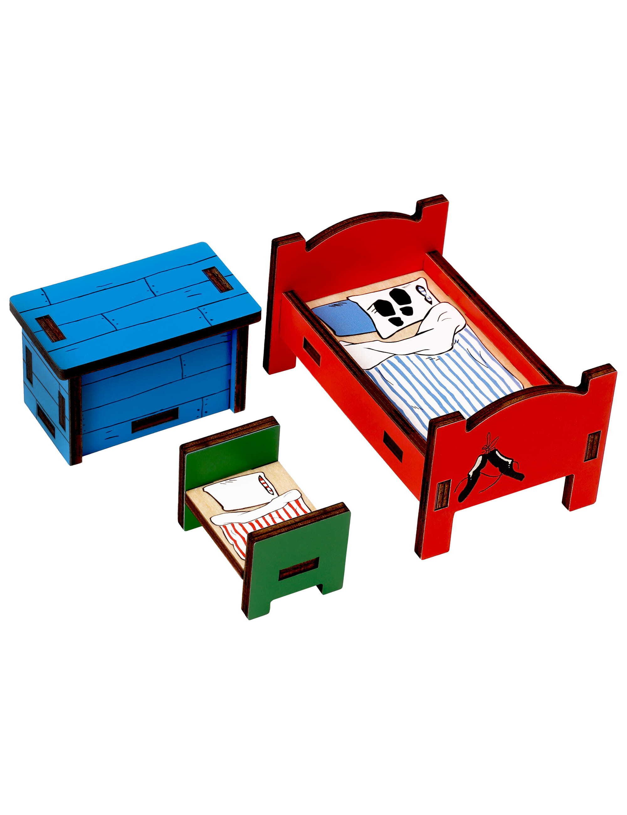 Pippi Langstrumpf Puppenhausmöbel Puppenhauszubehör Schlafzimmer Pippi günstig online kaufen
