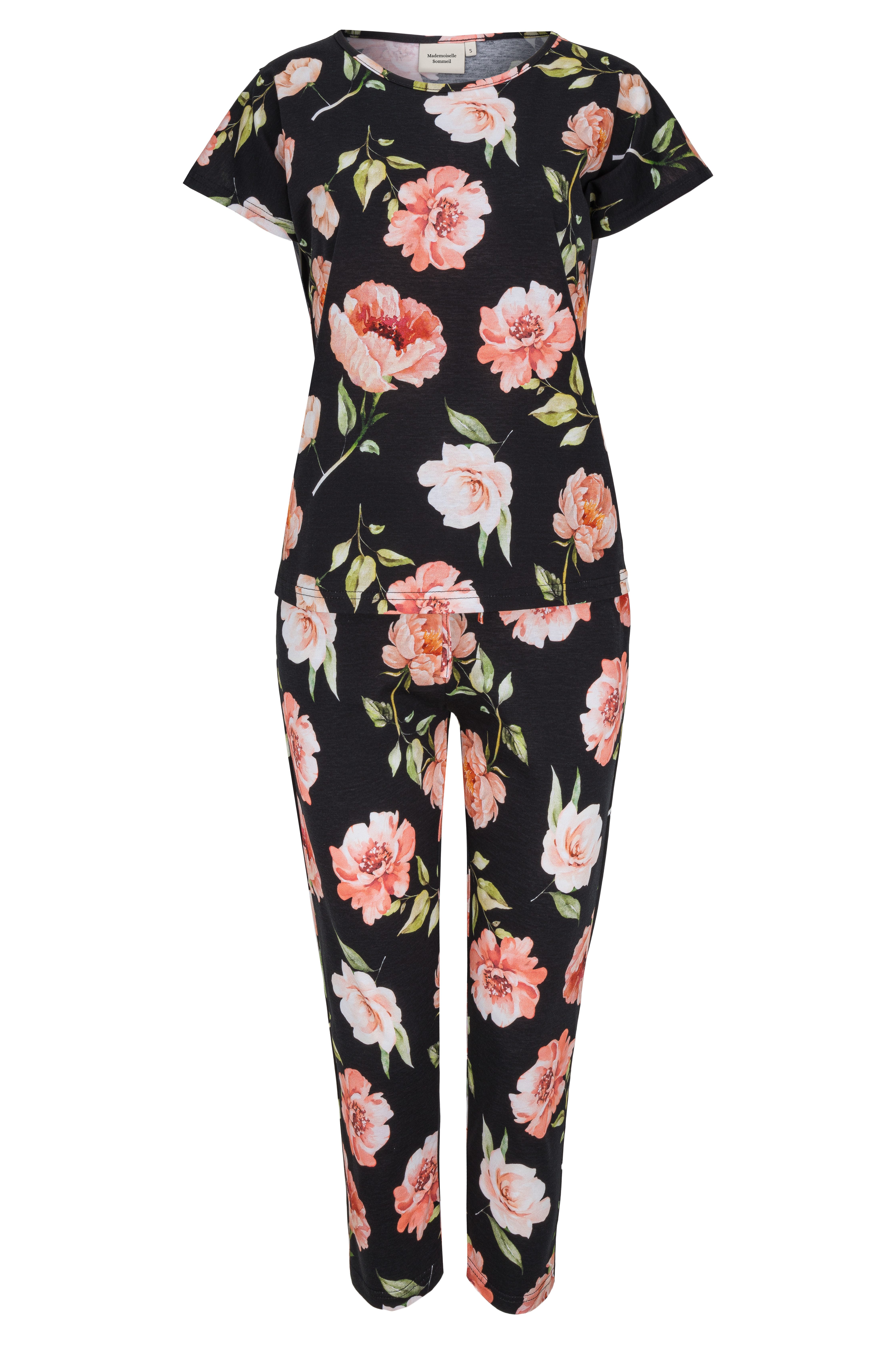 Mademoiselle Sommeil Capri-Pyjama Schlafanzug in schwarz (2 tlg., 1 Stück) günstig online kaufen