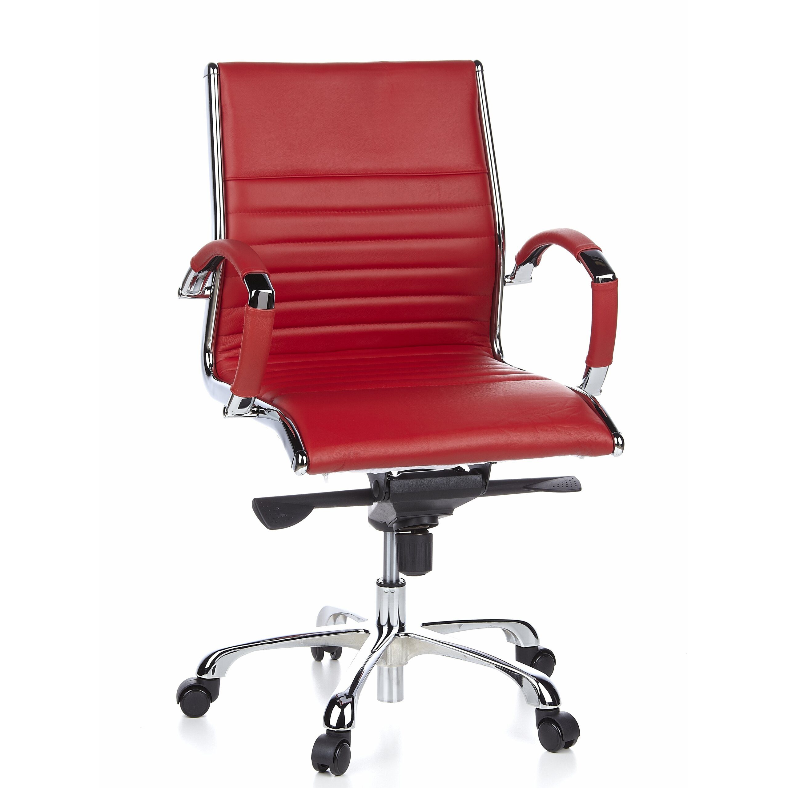 hjh OFFICE Chefsessel Profi Chefsessel Parma 10 Leder mit Armlehnen, Drehstuhl Bürostuhl ergonomisch