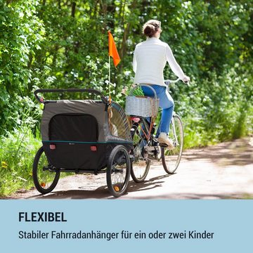 KLARFIT Fahrradkinderanhänger Kiddy King Fahrradanhänger für Kinder