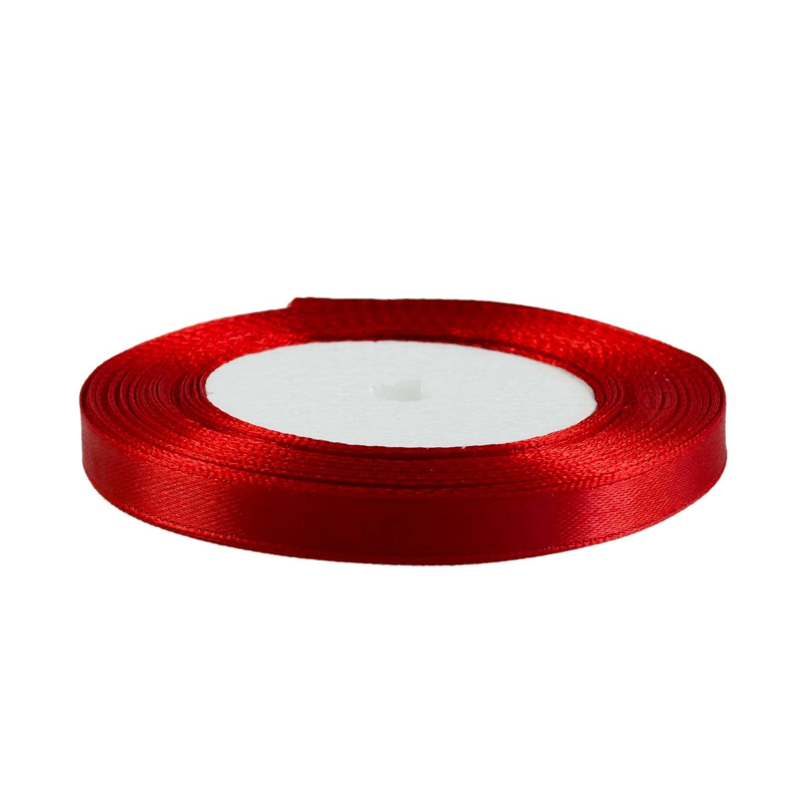 maDDma Satinband 22,5m Satinband 10mm Dekoband Geschenkband Schmuckband, rot