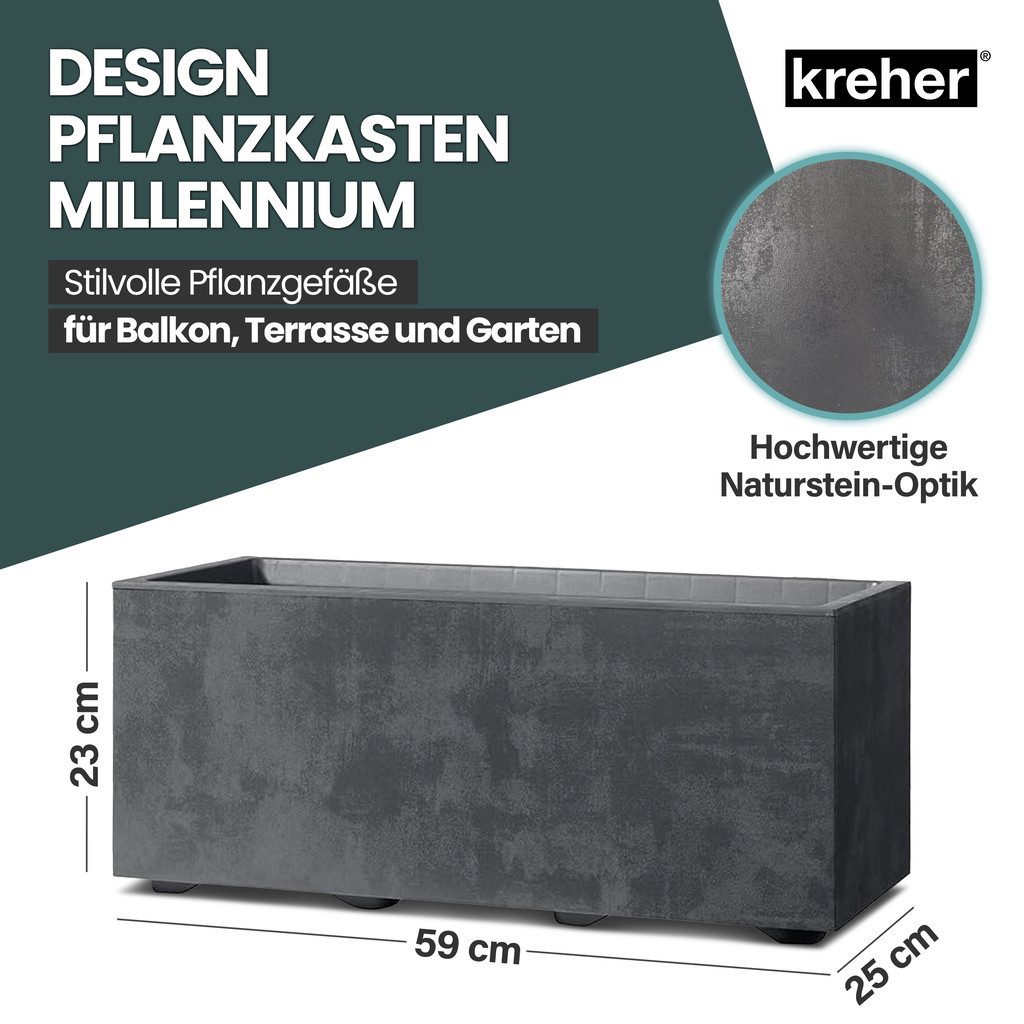 Kreher Blumenkasten Millennium in Naturstein Optik verschiedenen Ausführung günstig online kaufen