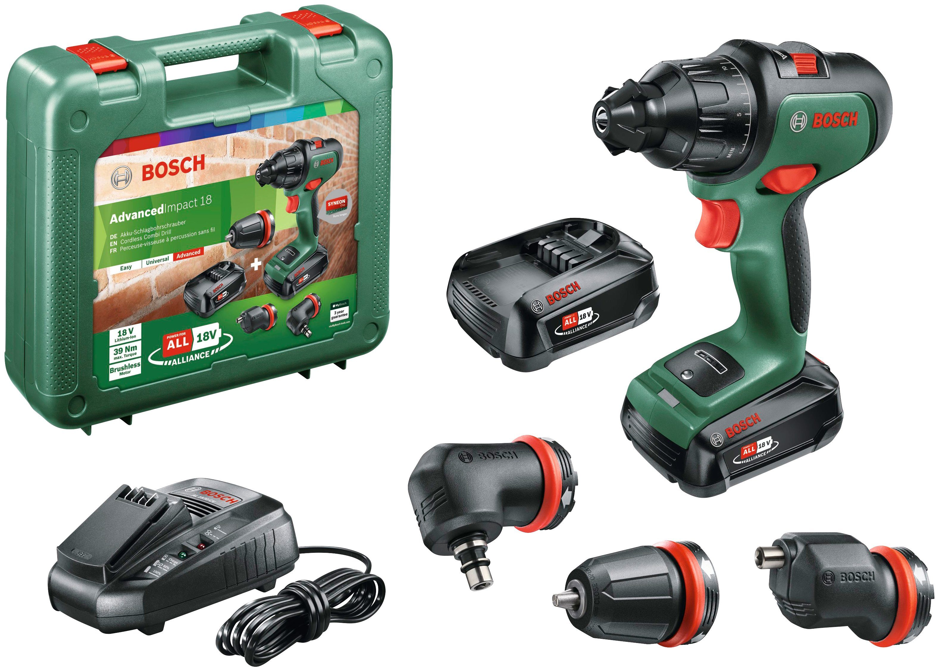 Bosch Home & Garden Akku-Schlagbohrschrauber AdvancedImpact 18, max. 1500 U/min, mit 2 Akkus und Ladegerät