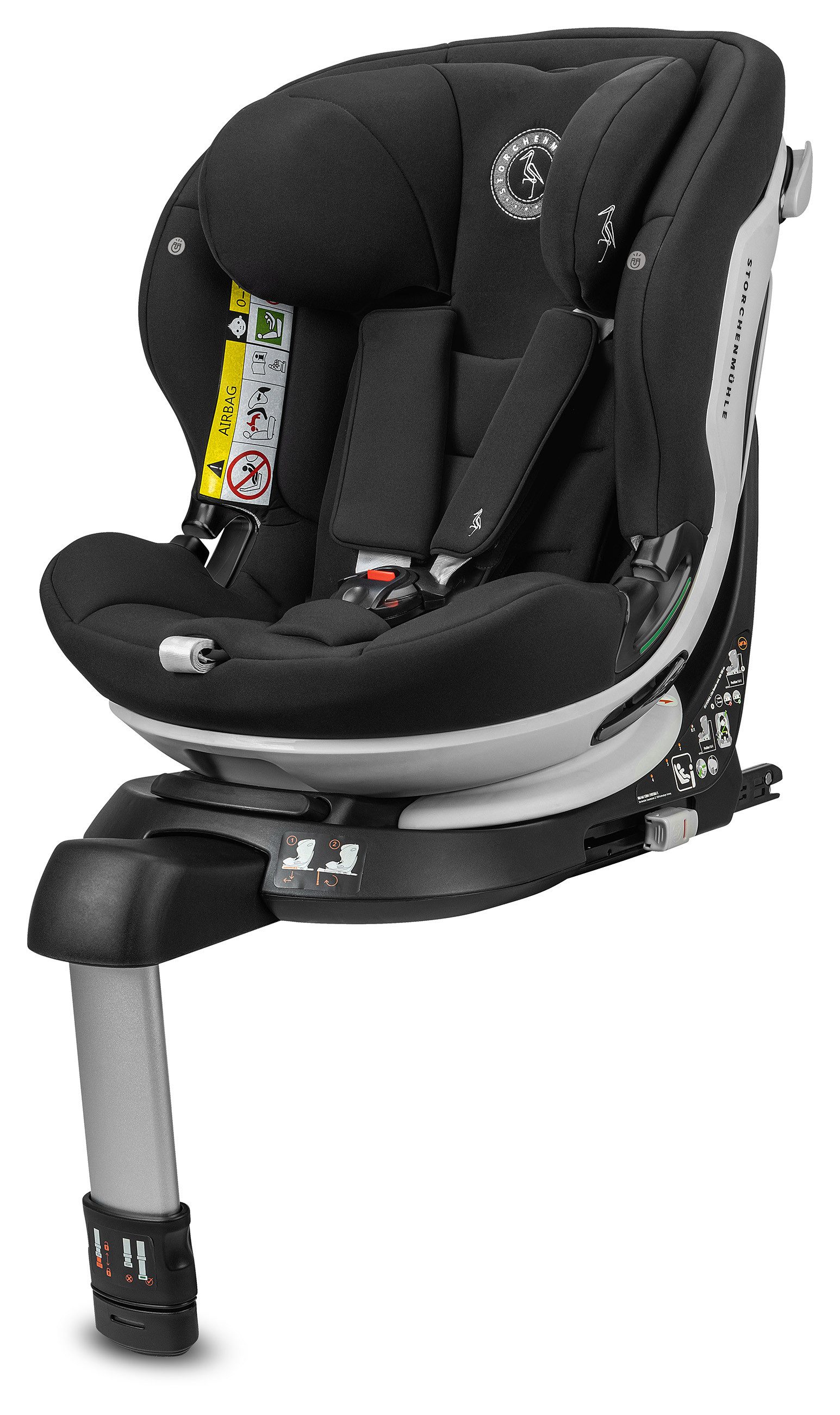 Storchenmühle Autokindersitz Niki kid, Kindersitz ab 1 Jahr, Kindersitz mit Isofix + Standfuß, ab: 15 Monate, bis: 12 Jahre, ab: 76 cm, bis: 150 cm, Kindersitz 360°drehbar, Reboarder, Autokindersitz