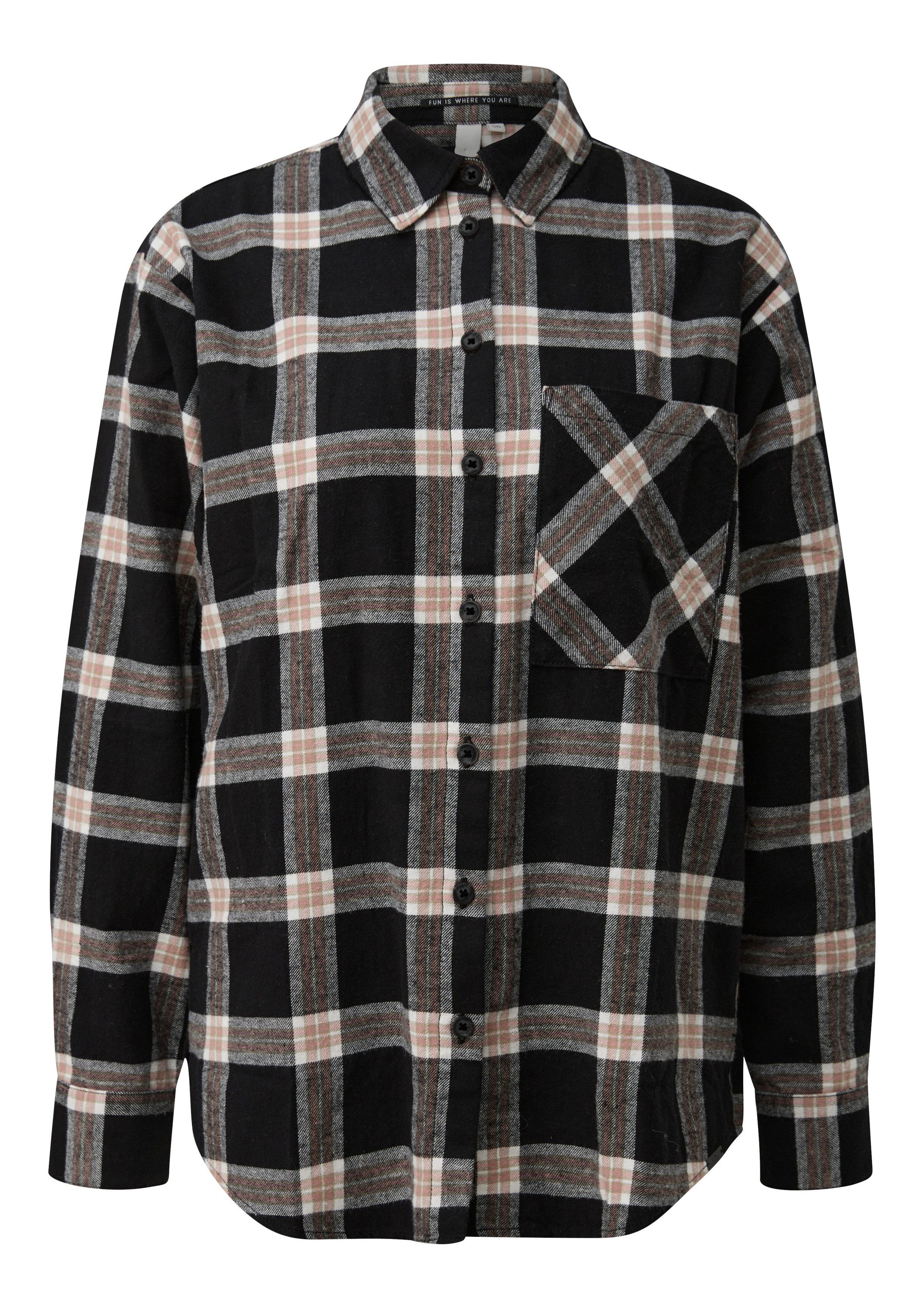 QS Langarmbluse Bluse Flanellhemd mit Karomuster günstig online kaufen