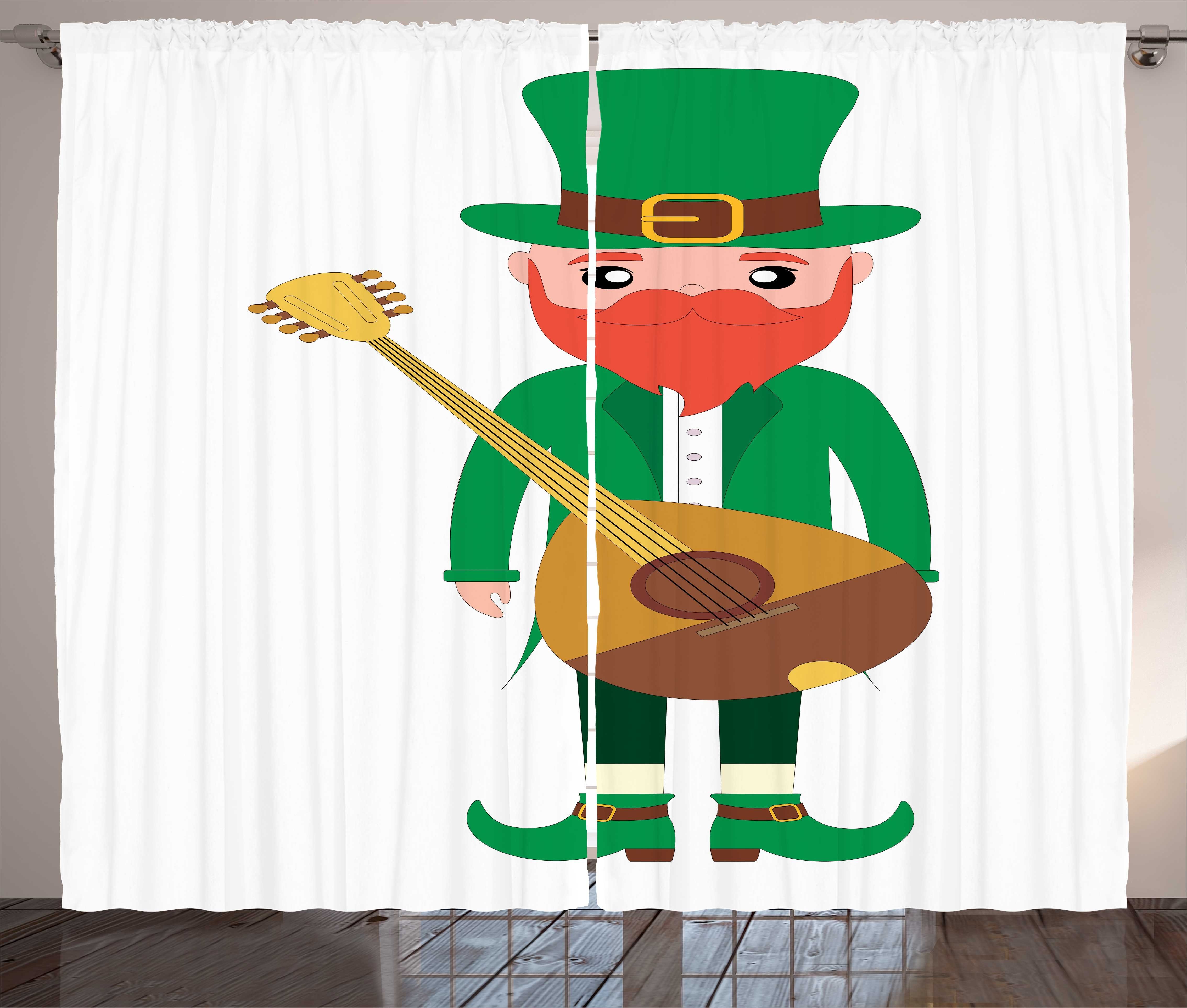 Kräuselband und Mandoline Haken, einer Gardine mit Schlaufen Schlafzimmer Vorhang Abakuhaus, Cartoon mit Elf