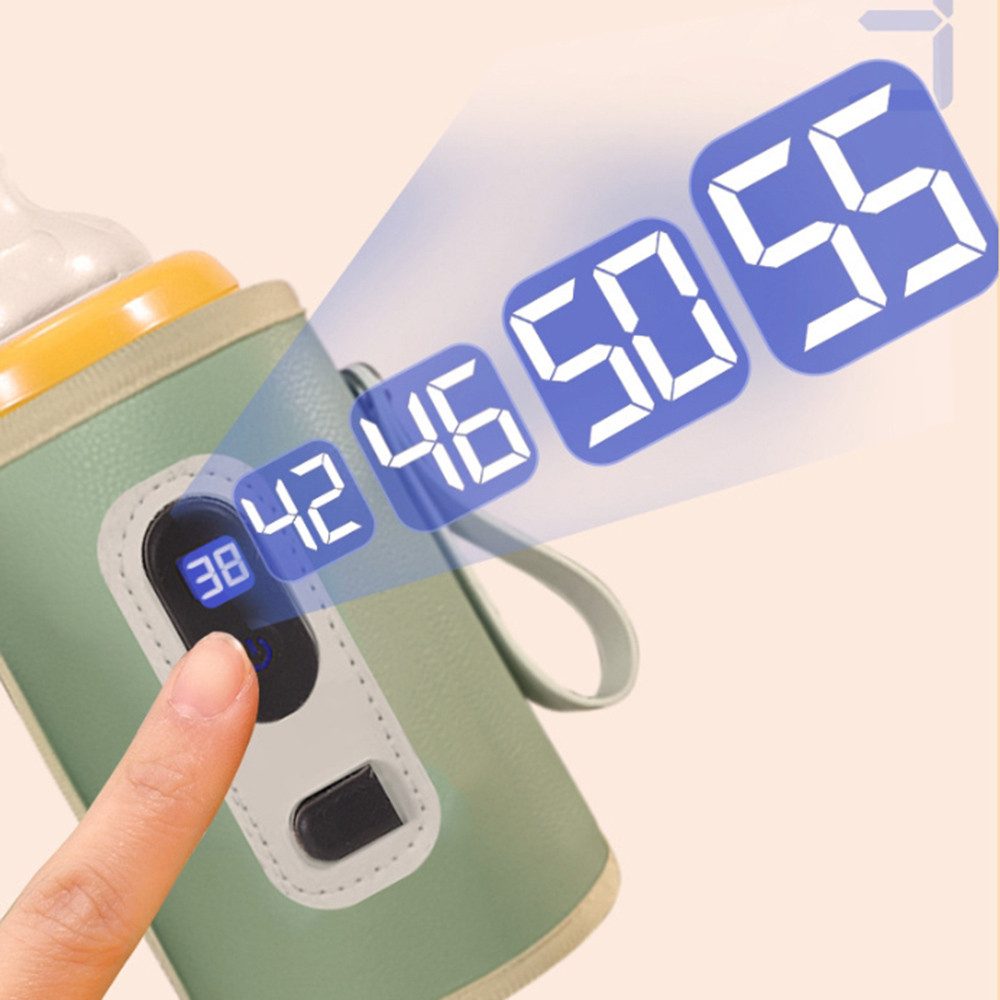 Minicloss Babyflaschenwärmer Tragbarer Babyflaschen-Warmhalter, USB Babyflaschen-Isolierer, für unterwegs, Flaschenwärmehalter für Muttermilch & Babyflasche