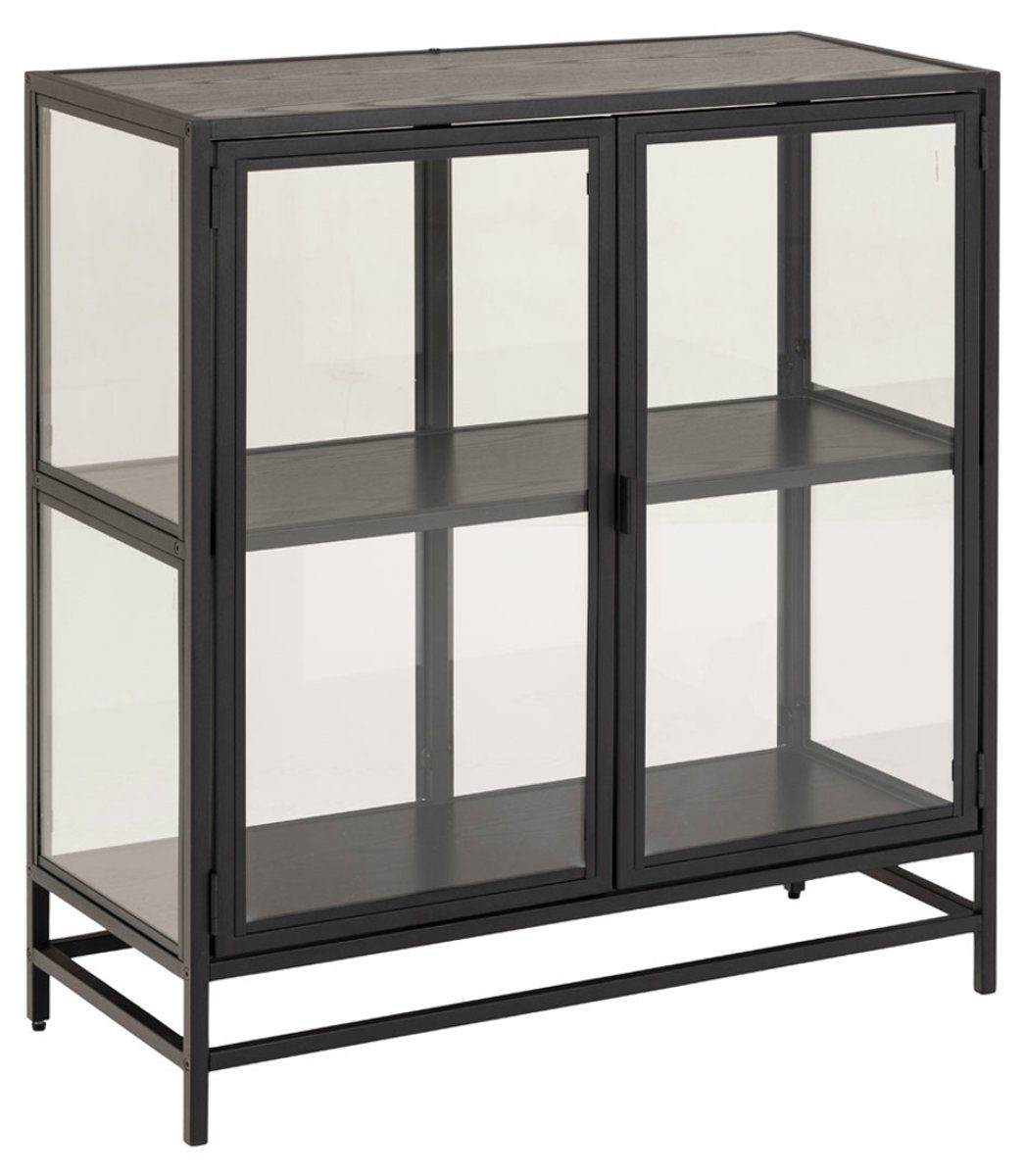 ebuy24 Vitrine Sea Vitrinenschrank 2 Glastüren Schwarz.