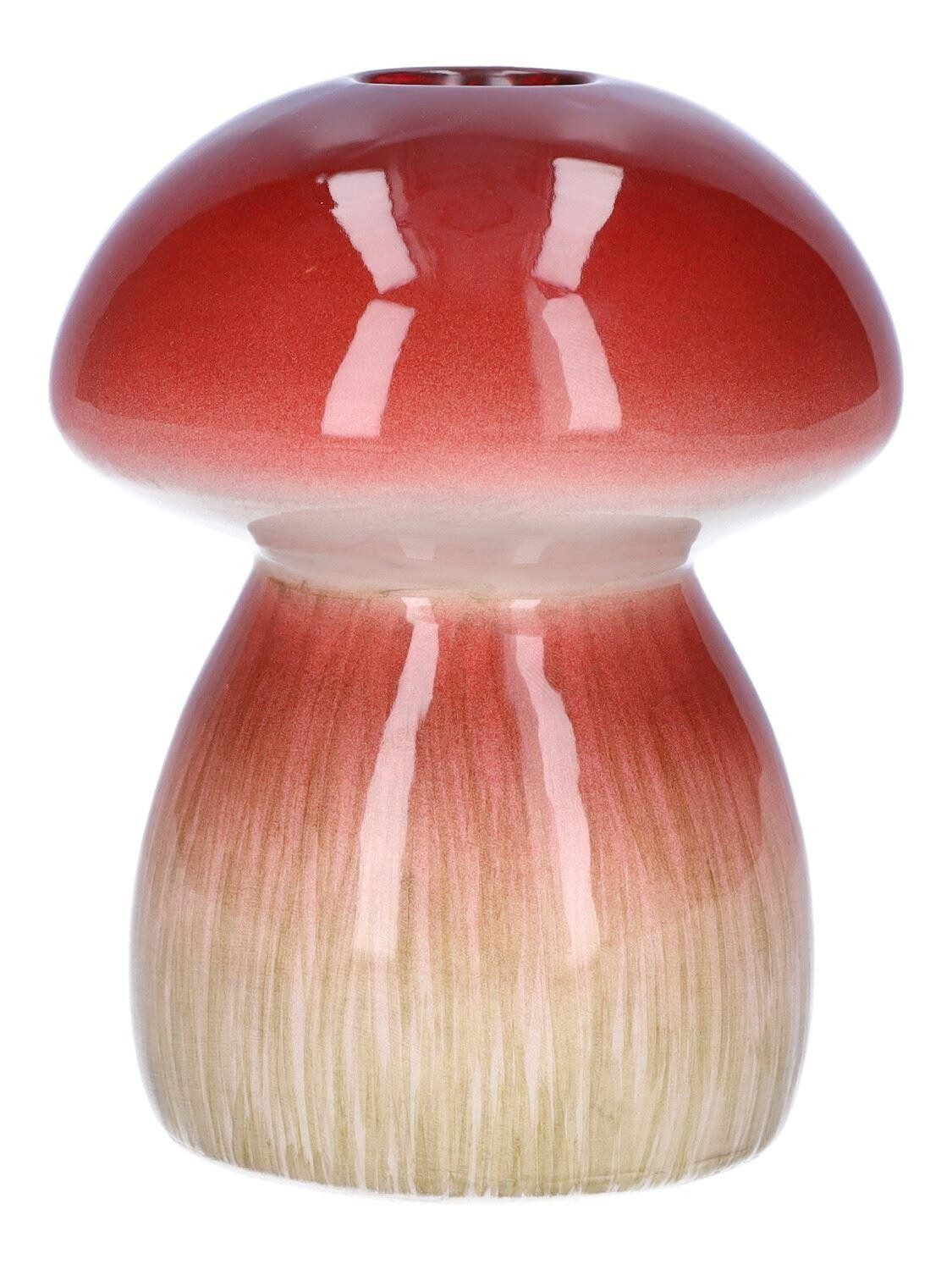 INNA-Glas Dekovase Keramikvase REFELINDE, Pilz Form, ro