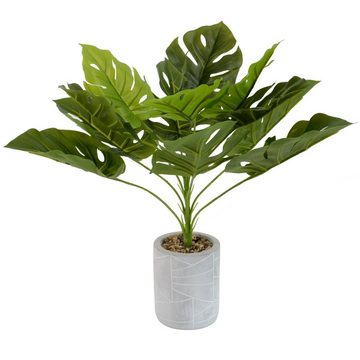 Künstliche Zimmerpflanze 3X künstliche Dekopflanze im Tontopf, INtrenDU, Höhe 52 cm