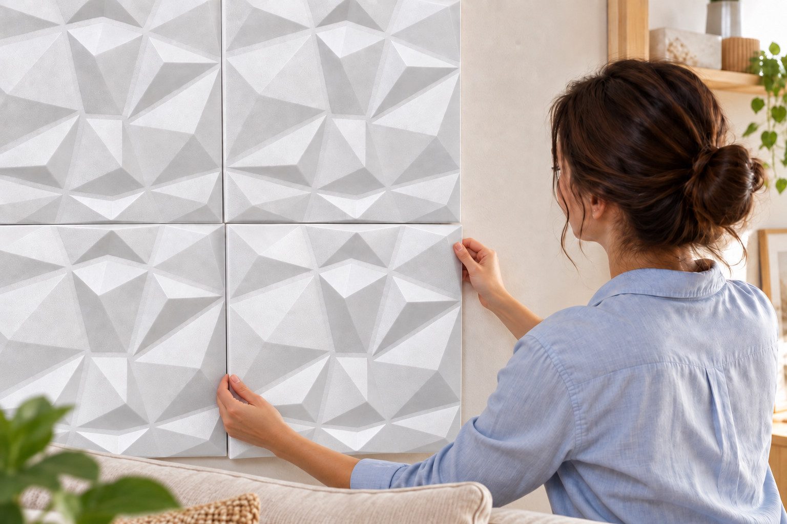 IKHEMalarka 3D Wandpaneel aus Polystyrol Styropor XPS 4m²/16 Stück, BxL: 50,00x50,00 cm, 0,25 qm, (16-tlg) 3D Paneelen für Decke oder Wand – Bild 2 von 5