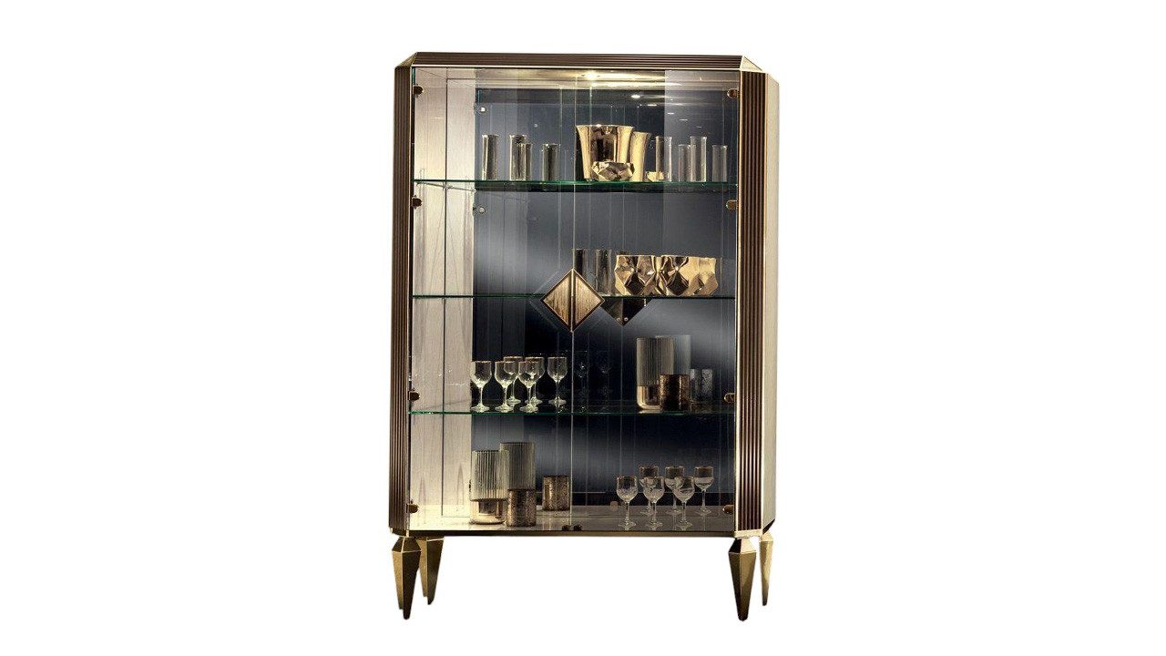JVmoebel Vitrine Italienische Vitrine aus Holz in elegantem Design - Arredoclassic (Vitrine) Made in Europa