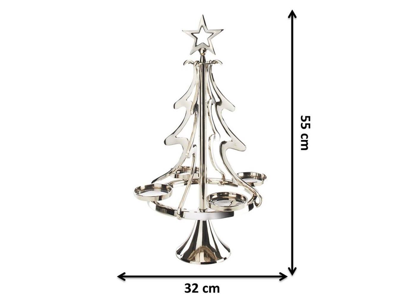 Kobolo Kerzenhalter Kerzenständer Adventskranz XMASTREE, Weihnachtsdeko Adventsdeko Kerze (Stück, 1 St., Stück), aus Metall