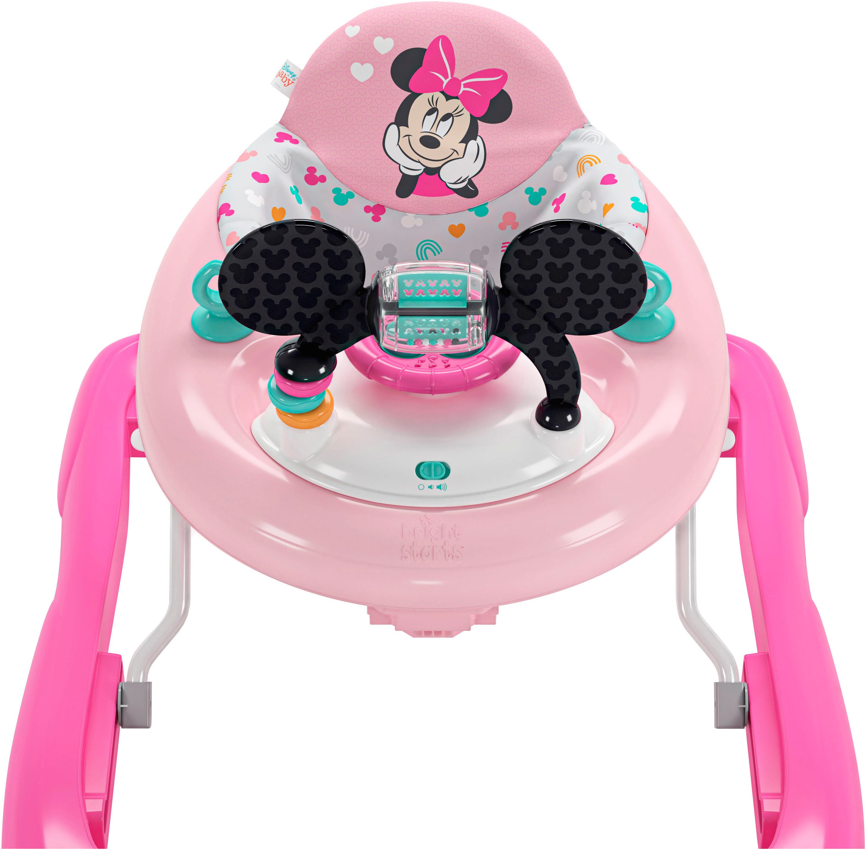 Bright Starts Baby Walker MINNIE MOUSE Tiny Trek™ Walker, Forever Besties™, 2-in-1 Walker, with Light and Sound