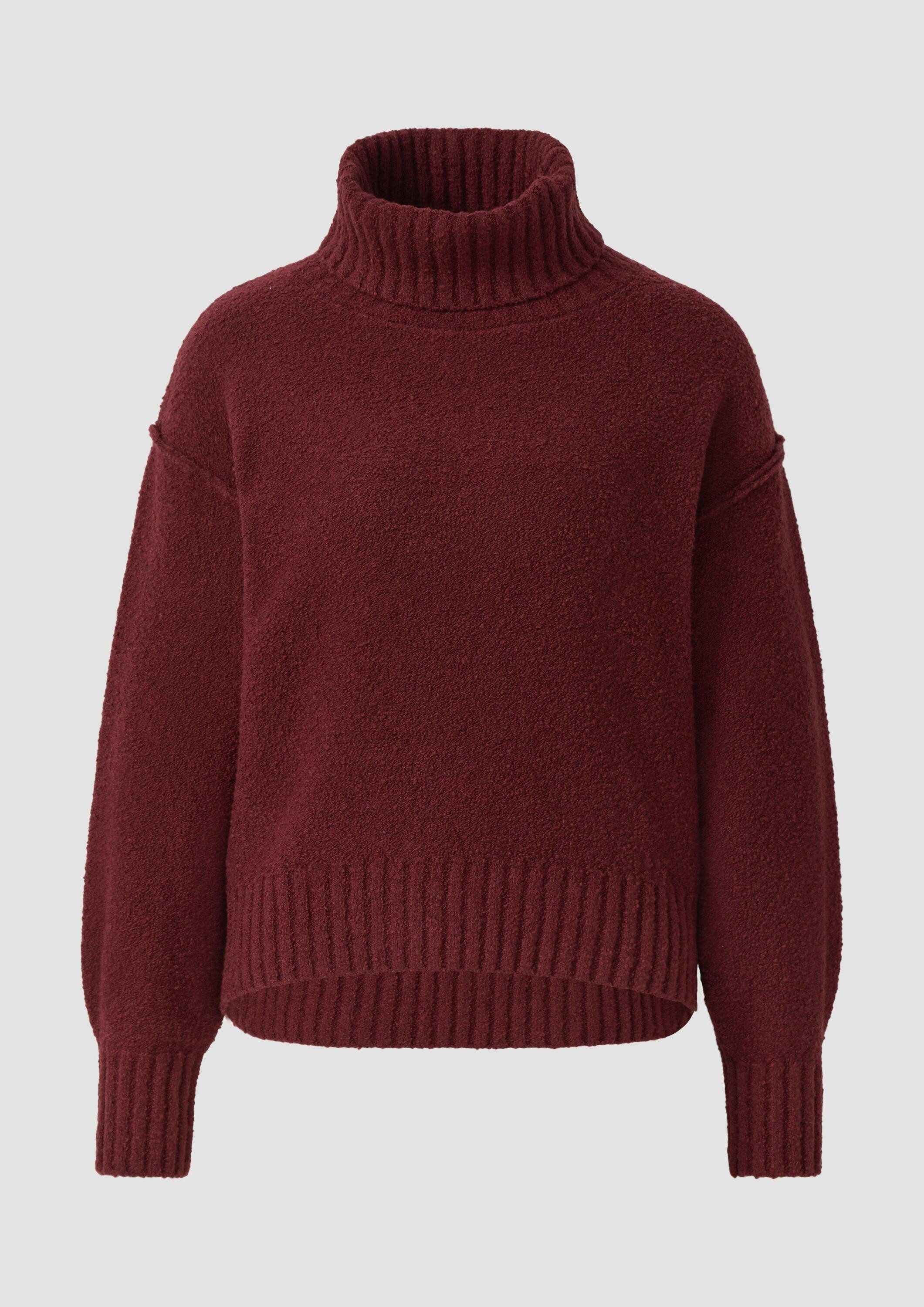 s.Oliver Longpullover Strickpullover Kuscheliger Strickpullover mit breitem Rollkragen
