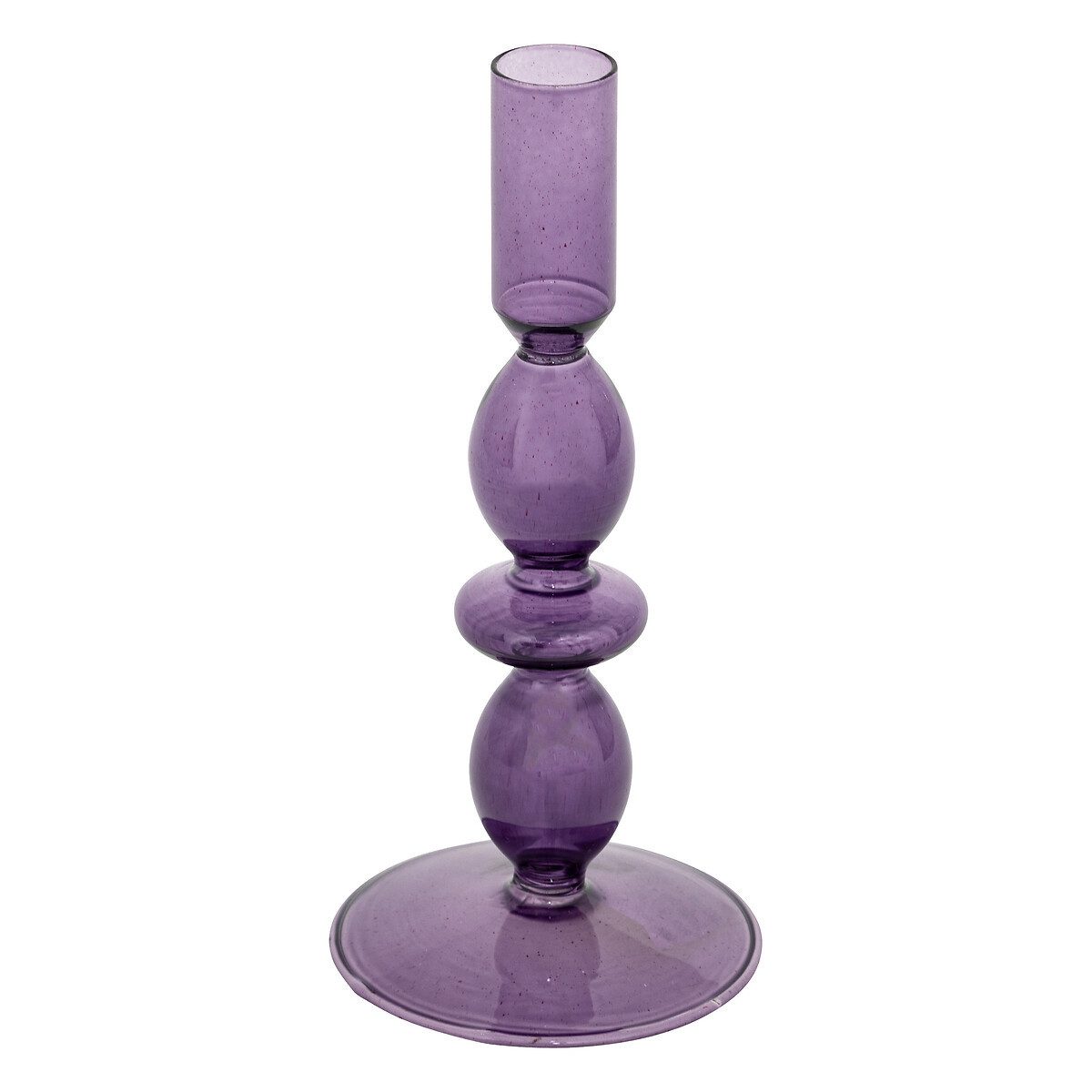 Atmosphera Créateur d'intérieur Kerzenhalter Purpurfarbener Kerzenhalter aus Glas CRISTAL, 19,5 cm (Kerzenhalter)