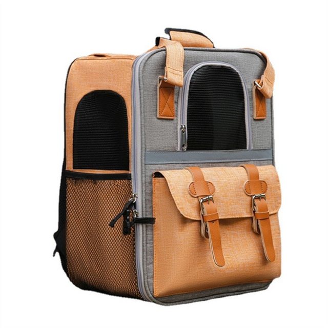 Katde Tiertransporttasche Haustier Rucksack mit Netzfenster, Tragbare und Faltbare Katzentasche