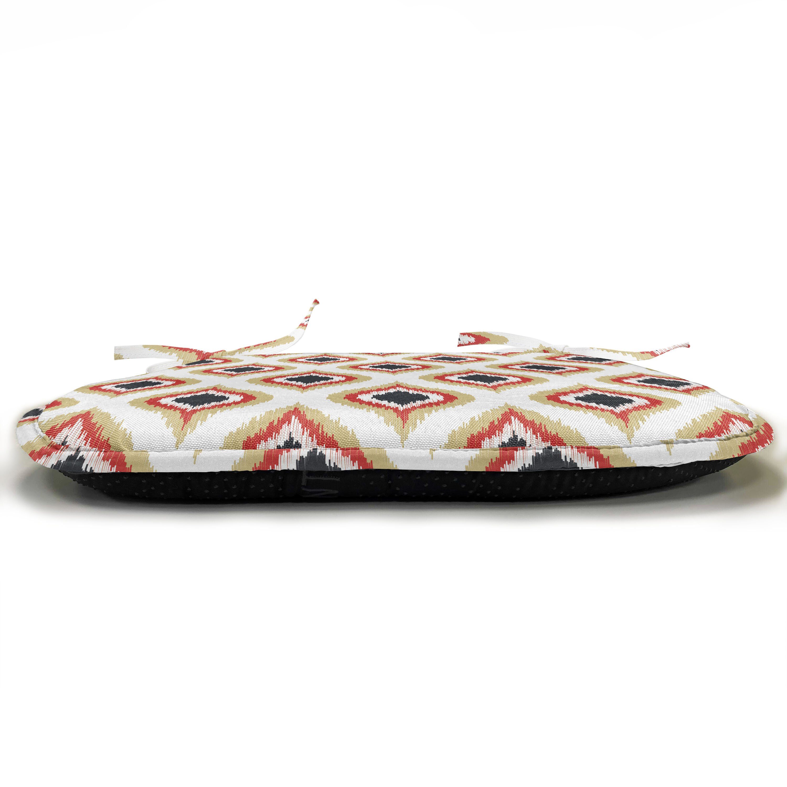 Stuhlkissen Kissen Ikat Pfau-Endstück-Oval-Muster für Riemen Dekoratives Küchensitze, Abakuhaus wasserfestes mit