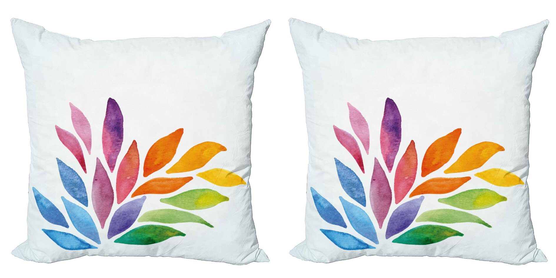Abakuhaus Doppelseitiger Blumen Digitaldruck, Kissenbezüge Blumen farbige Modern Regenbogen Accent Stück), (2