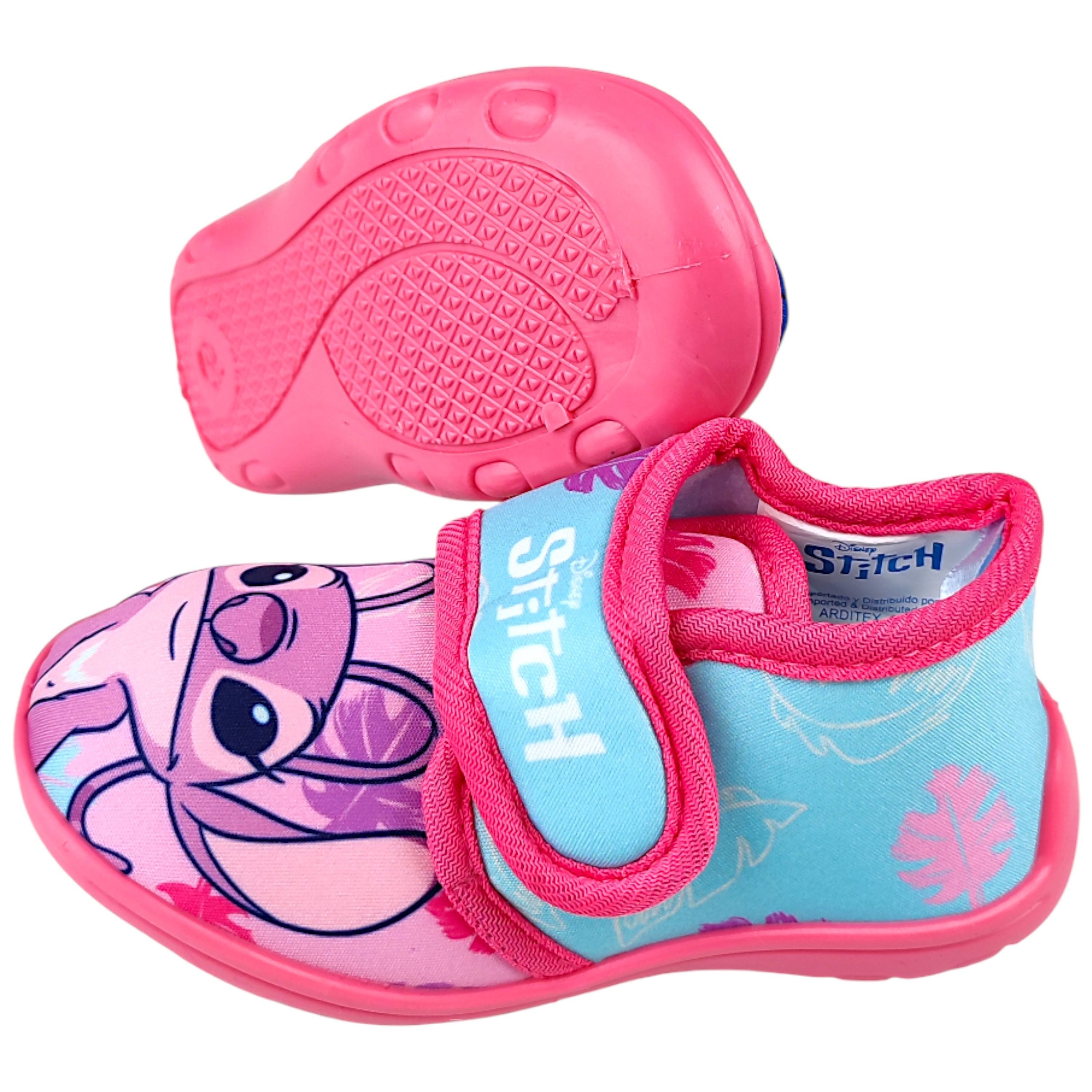 Lilo & Stitch Stitch & Angel Hausschuh Mädchen Pantoffeln mit Klettverschluss Gr. 22-27
