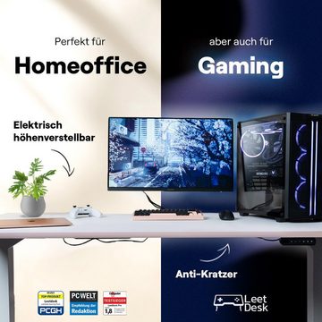 LeetDesk Gamingtisch LeetDesk Elektrisch Höhenverstellbarer Gaming Tisch & Schreibtisch