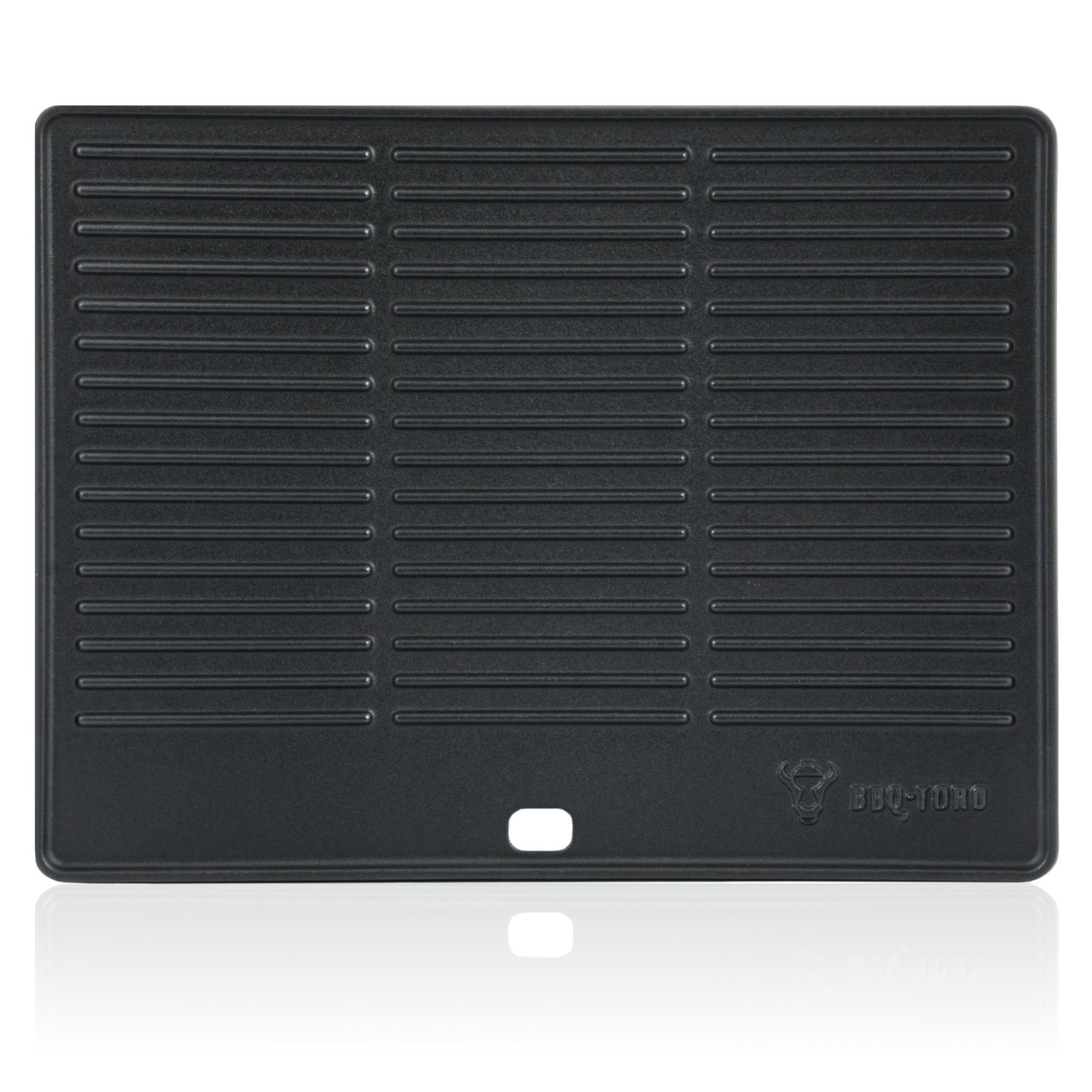BBQ-Toro Grillplatte Gusseisen Grillplatte 40 x 31 cm, Wendeplatte, emailliert