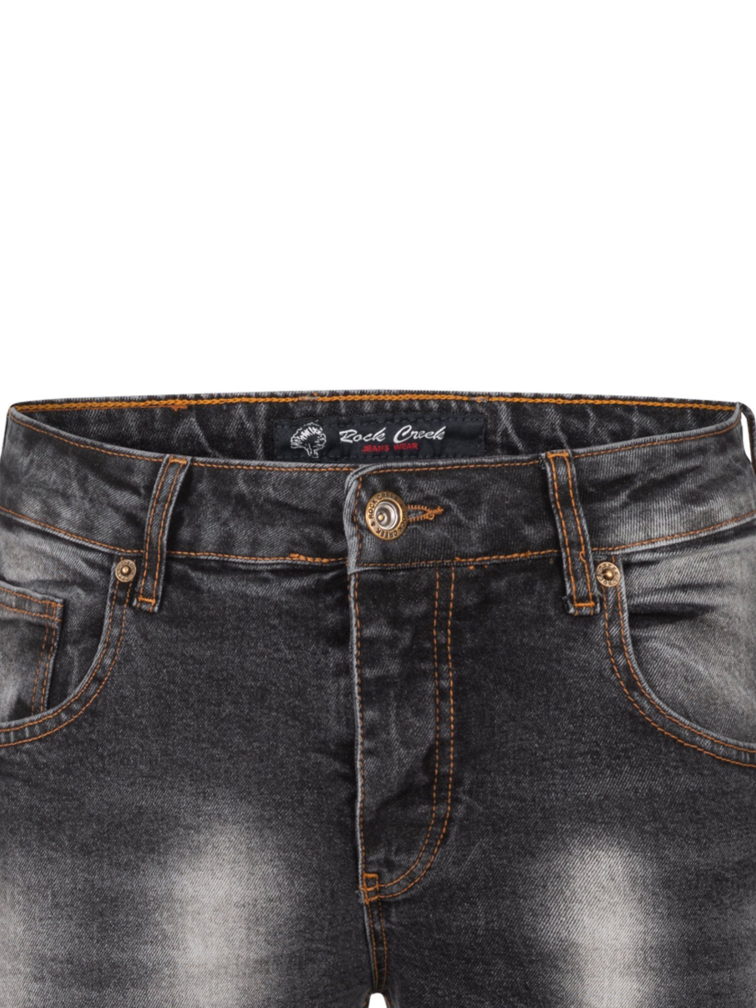 Rock Creek Regular-fit-Jeans Herren Jeans Stonewashed Dunkelgrau RC-2404