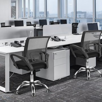iscooter Schreibtischstuhl Bürostuhl, Schreibtischstuhl mit Wippfunktion, höhenverstellbarer, 360° Drehstuhl, Wippfunktion, atmungsaktiv, Büro, Arbeitszimmer