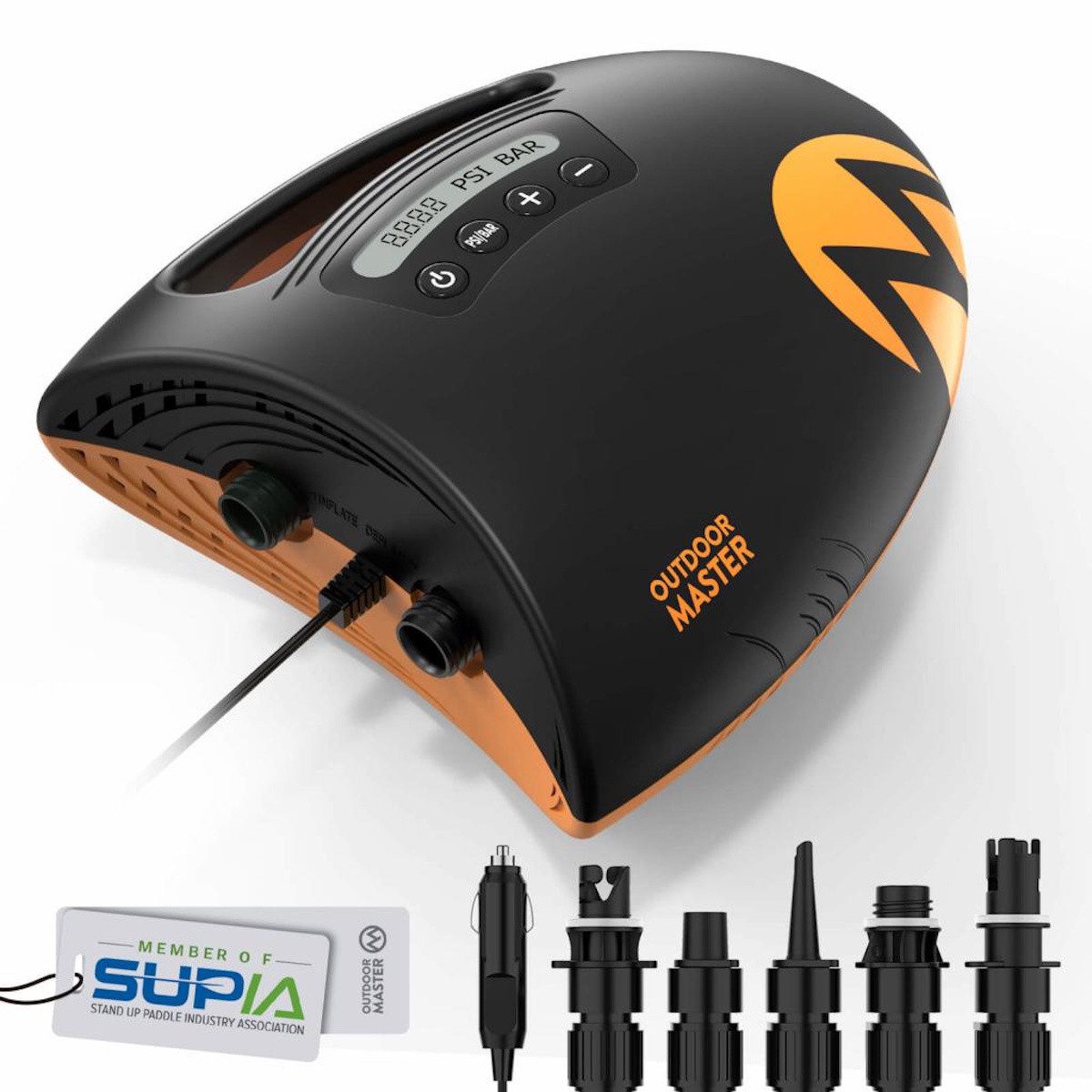 Outdoor Master Akku-Luftpumpe The Shark Elektrische Luftpumpe SUP Pumpe
