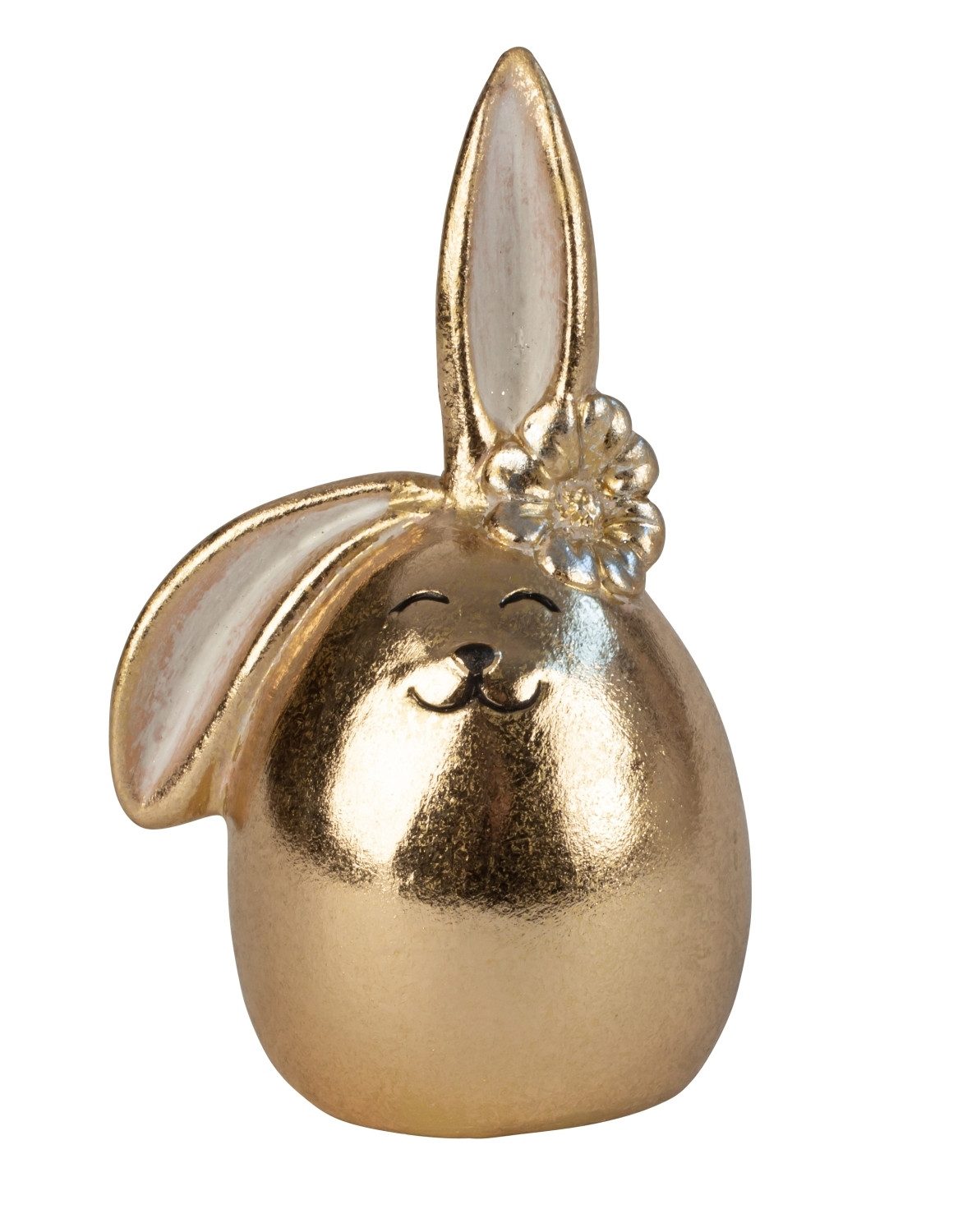Mel-O-Design Osterei Deko Ei Dekohase in Gold (Frühlingsdeko, Tischdeko Ei), Kleines Geschenk zu Ostern