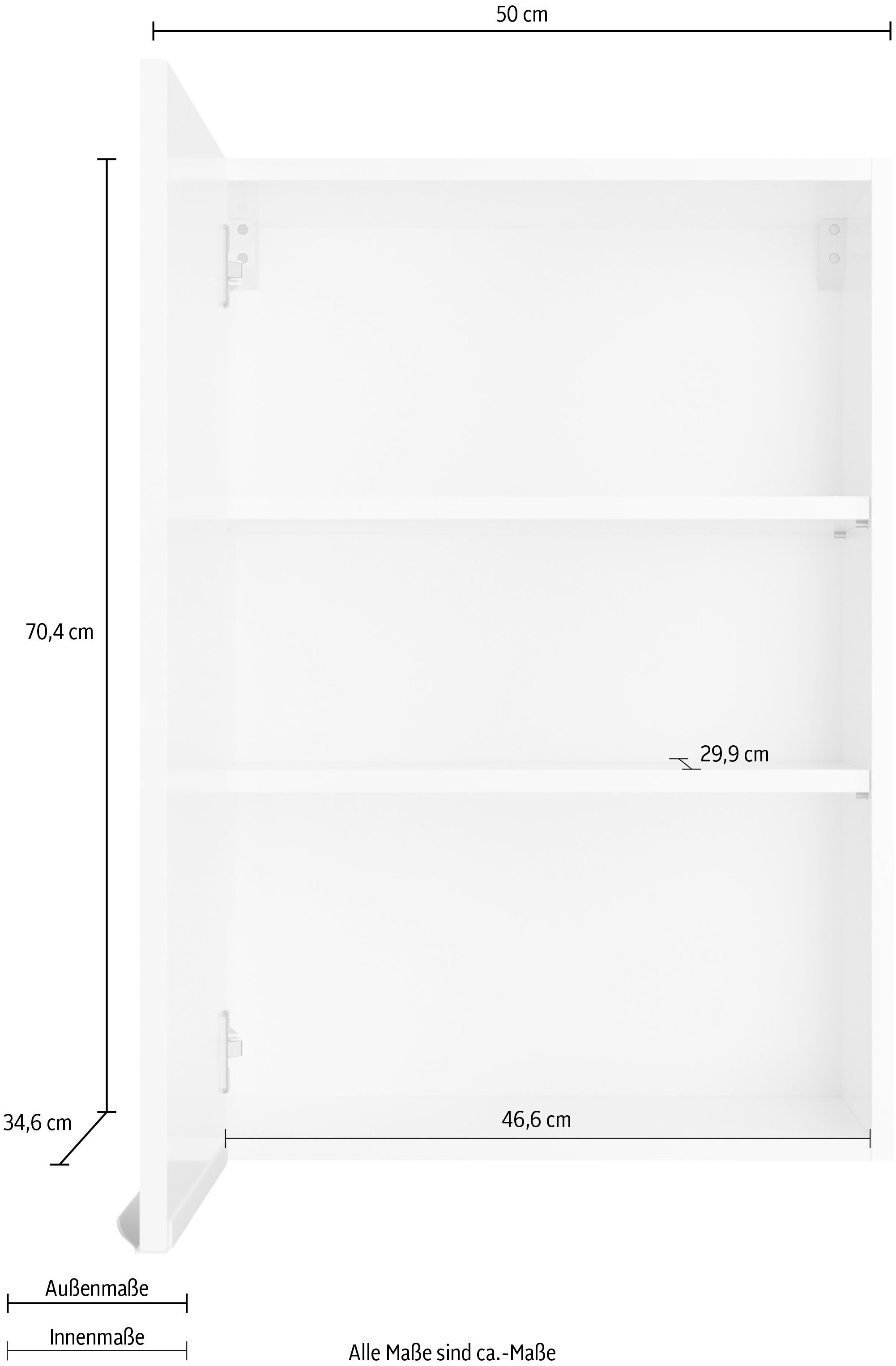 wildeiche Hochglanz/wildeiche Aken | Nachbildung Nachbildung OPTIFIT anthrazit Hängeschrank