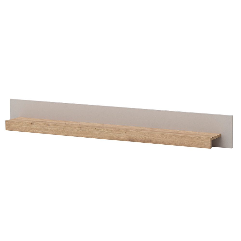Lomadox Wandregal SITTEN-61, 159 cm, Eiche mit Kaschmir Beige, Ablagefläche für Deko