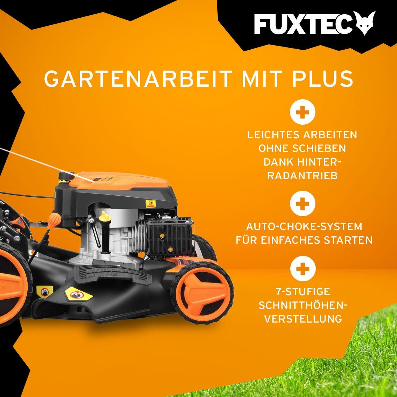 FUXTEC Benzinrasenmäher FX-RM5196SL, 50,1 cm Schnittbreite, 60L Fangkorb, Auto-Choke-System, Easy-Clean Funktion – Bild 4 von 5