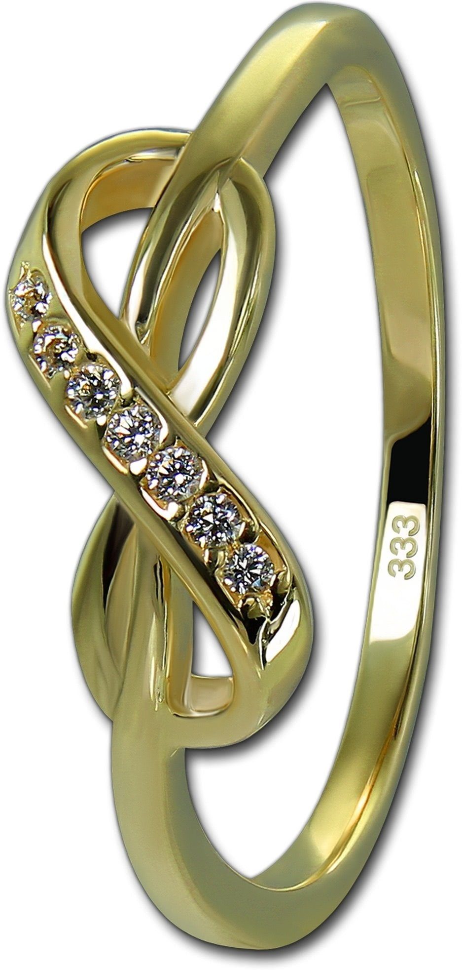 GoldDream Goldring GoldDream Gold Ring Infinity Gr.56 (Fingerring), Damen Ring Echtgold, 333er Gelbgold gold, weiß Infinity