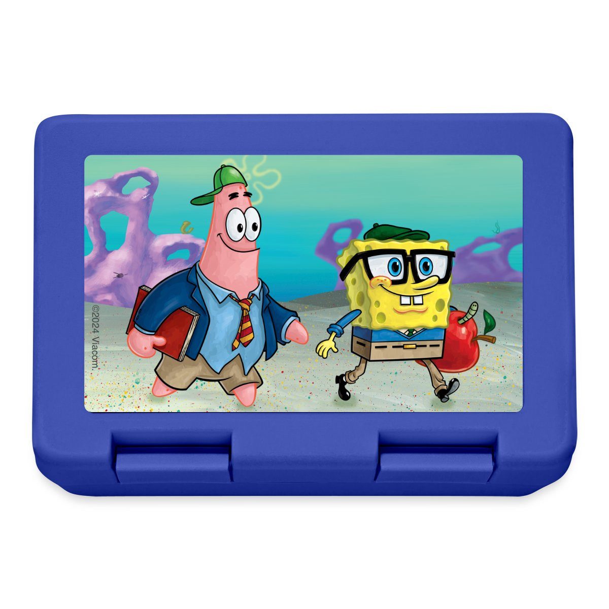 Spreadshirt Lunchbox Spongebob Schwammkopf Und Patrick Gehen Zur Schule Brotdose Lunchbox, Plastik, Aluminium
