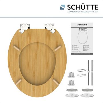 Schütte WC-Sitz Bambus (1-St), bruchsicher und kratzfest, Absenkautomatik, Standardmaß