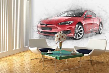 WandbilderXXL Fototapete Red Line, glatt, Classic Cars, Vliestapete, hochwertiger Digitaldruck, in verschiedenen Größen