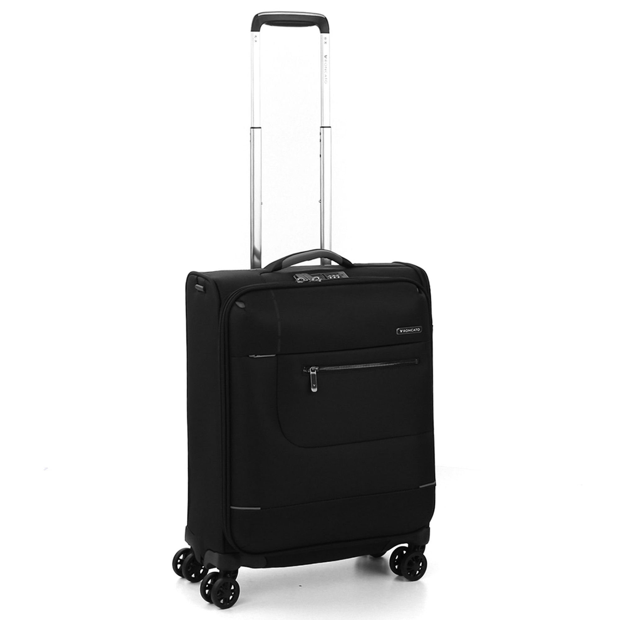 Polyester Rollen, nero 4 Handgepäck-Trolley Sidetrack, RONCATO