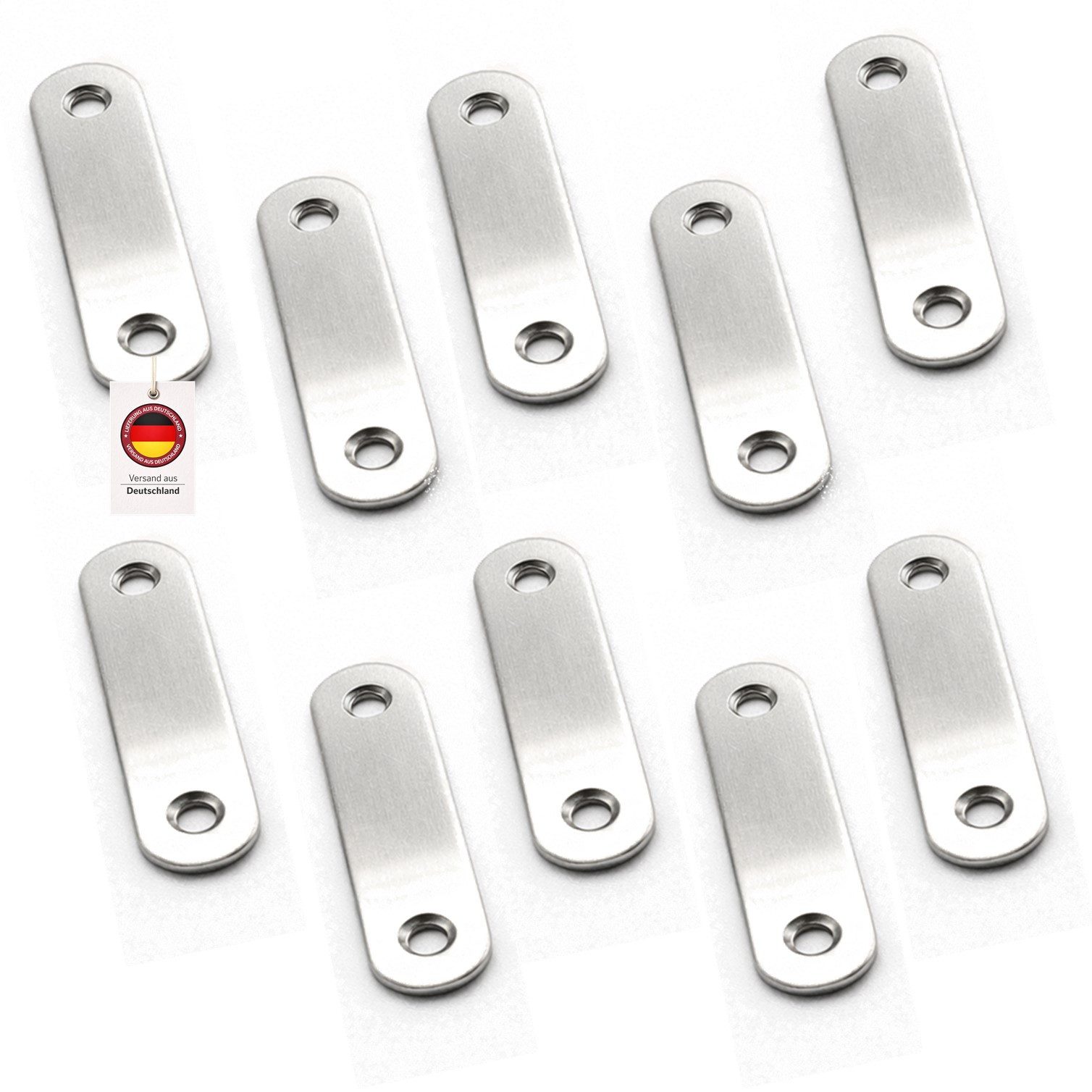 HOOZ Flachverbinder 10er Set Holzverbinder aus Edelstahl mit der Größe 40 mm, verzinkt, (Set)