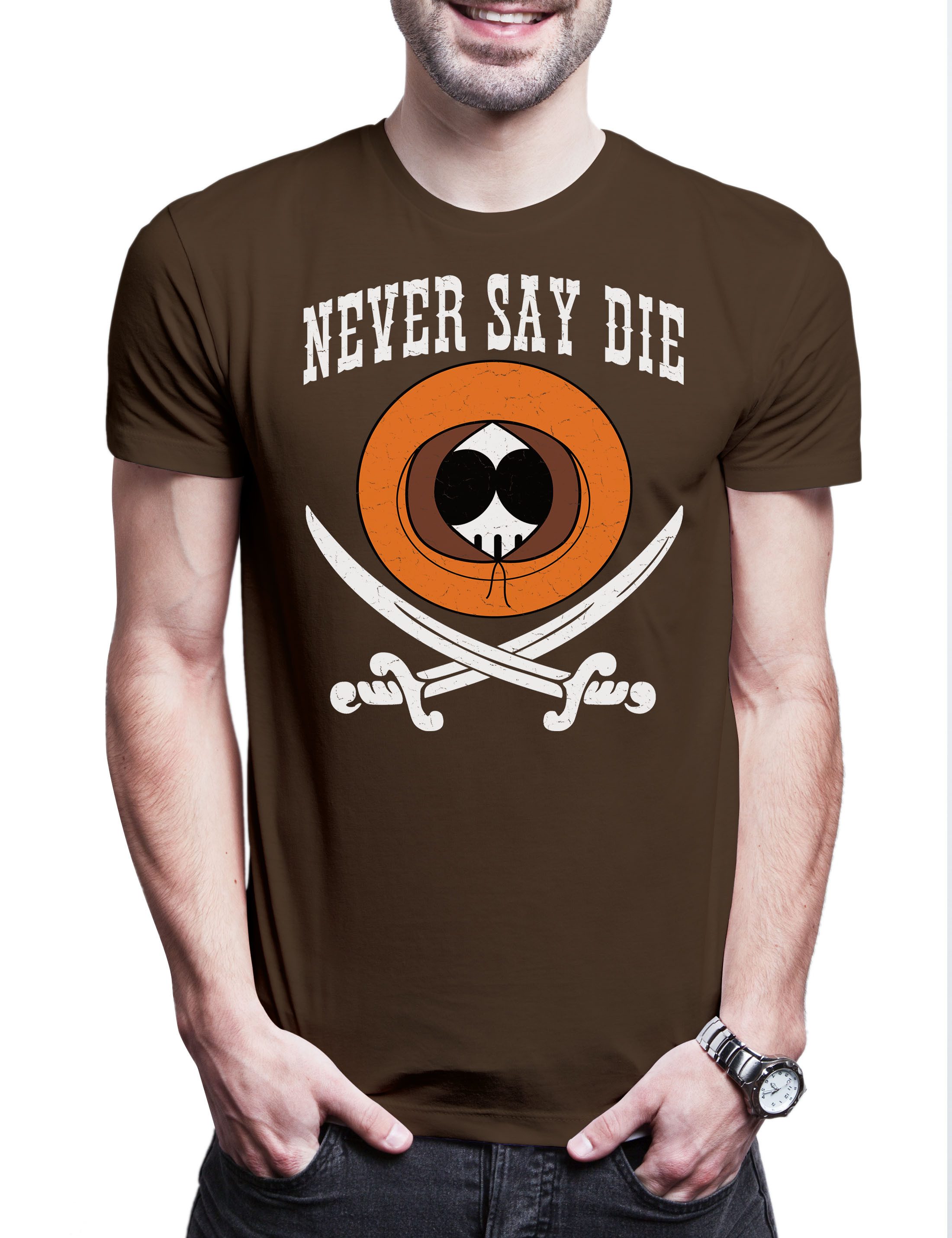 Urban Backwoods Print-Shirt Never Say Die Herren T-Shirt Comic Cartoon Dark Park Humor South (1-tlg) Series Sitcom Fun Kenny