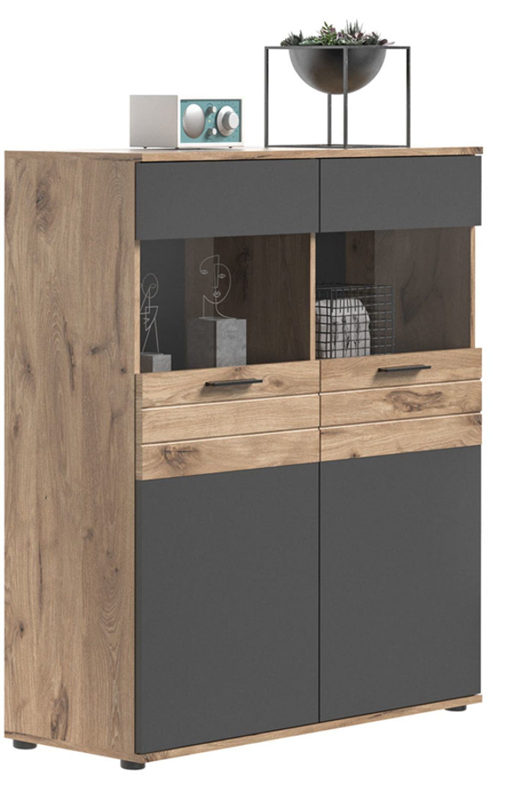 xonox.home Sideboard Mason Sideboard 2 Türen Eiche dekor.